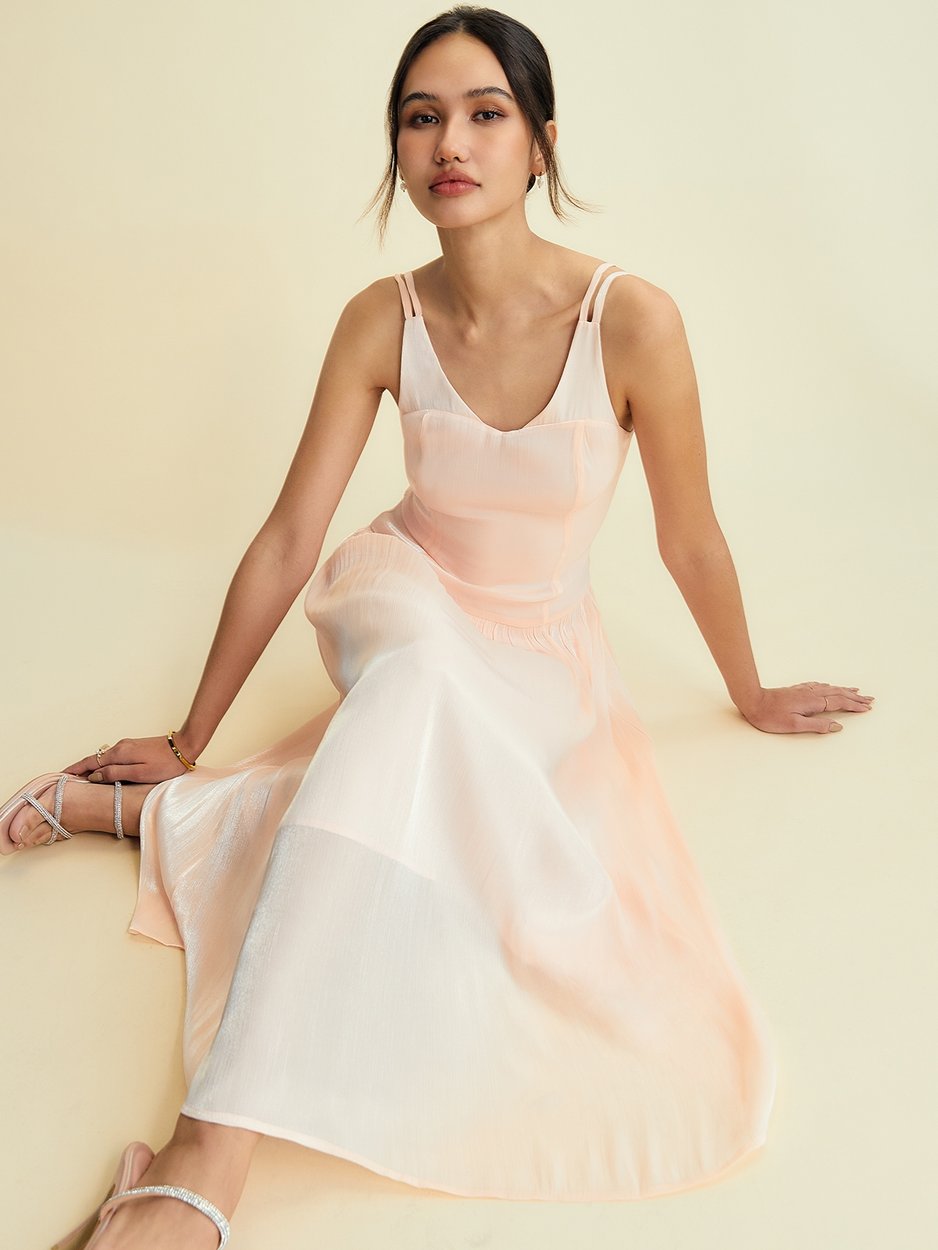 light pink flowy maxi dress Bellflower Pink Chiffon Maxi Dress - 18