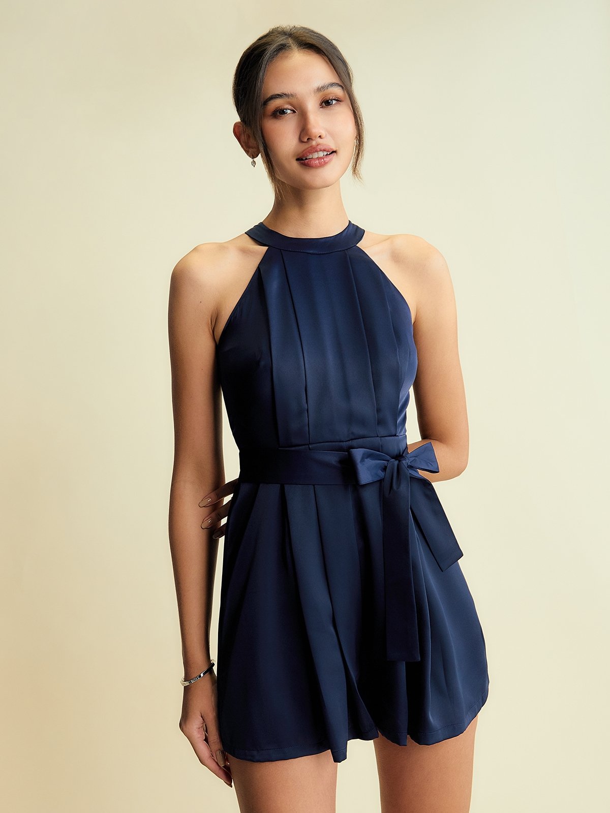 Jumpsuit with cheap bow tie