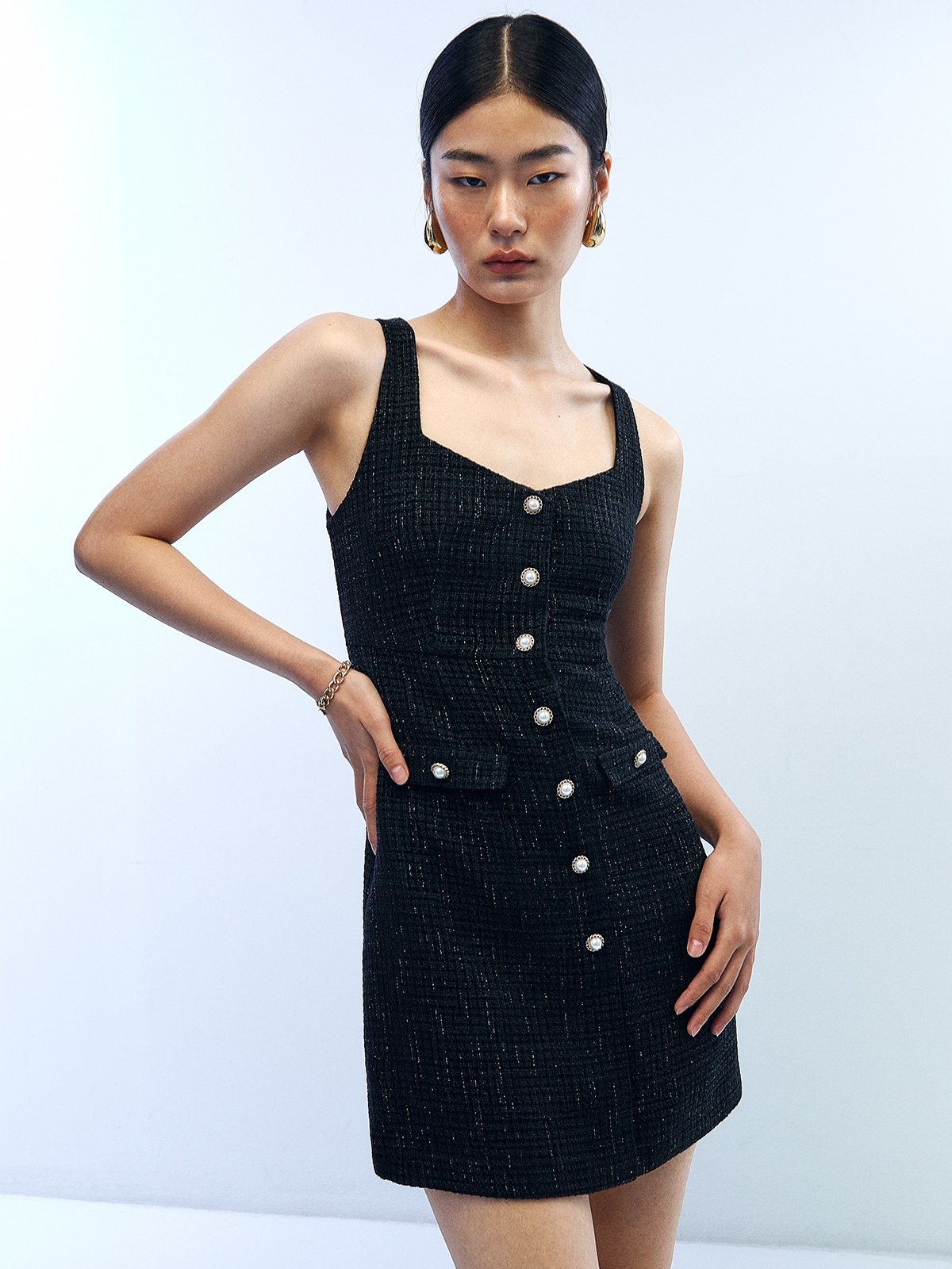 Tweed store black dress