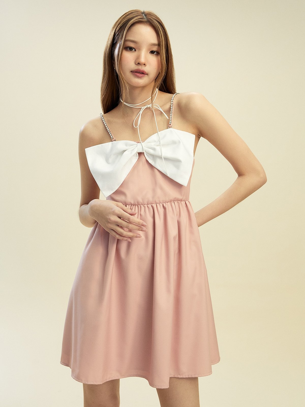 Pomelo pink color dress online