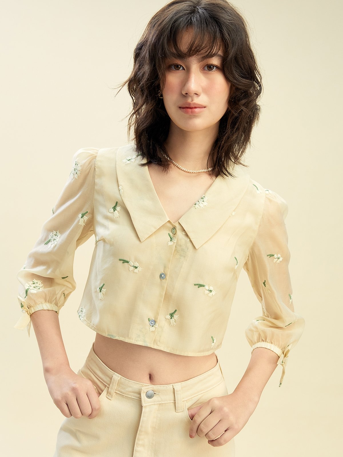 Yellow see through shirt sales