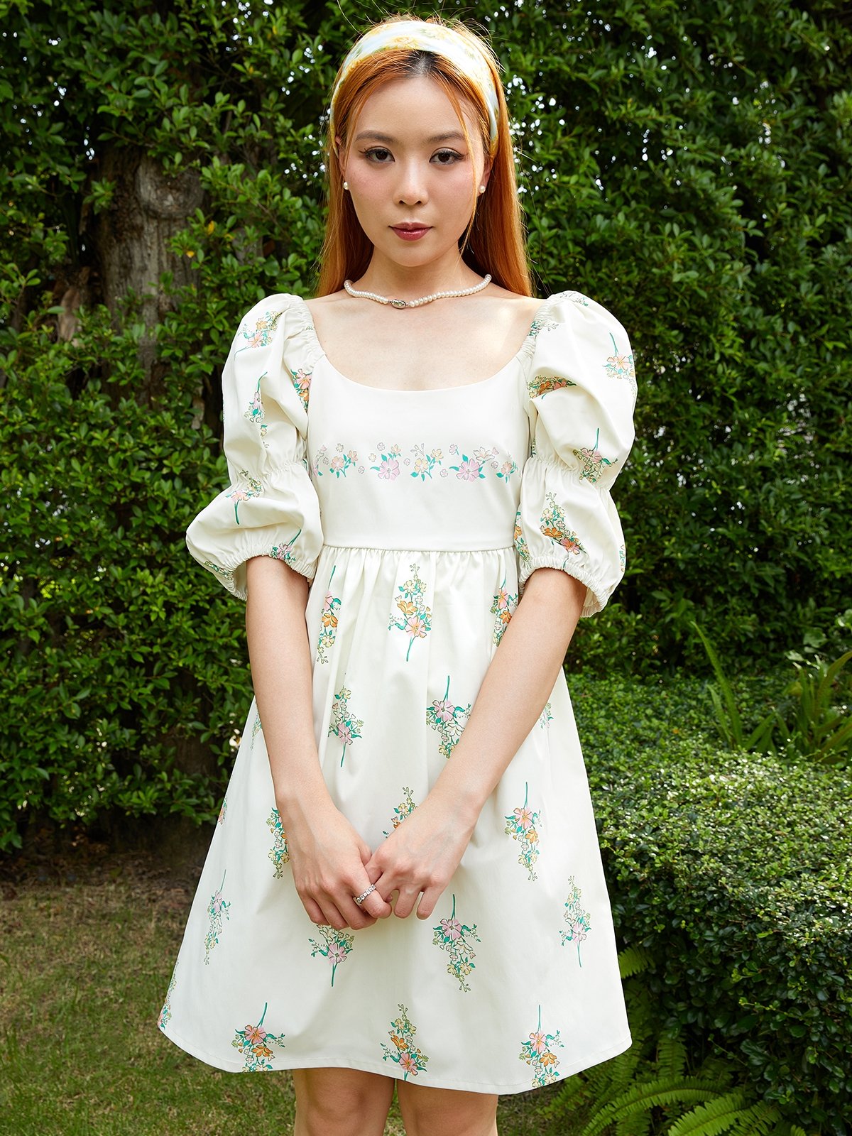 beige broderie puff sleeve shirt mini dress Petite Linen Look Puff Sleeve Shirred Mini Dress