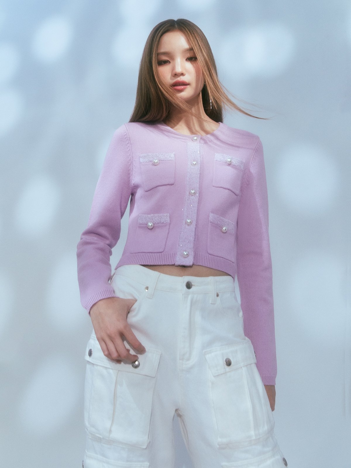 Cardigan lilac hotsell