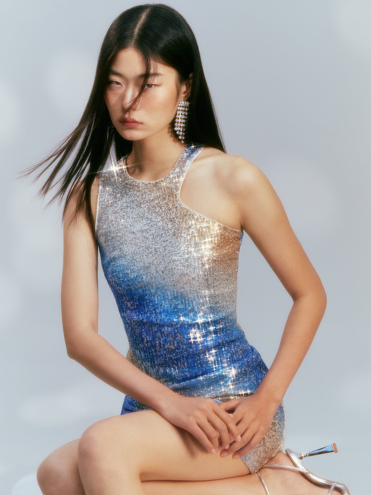 Baby blue store sequin dress