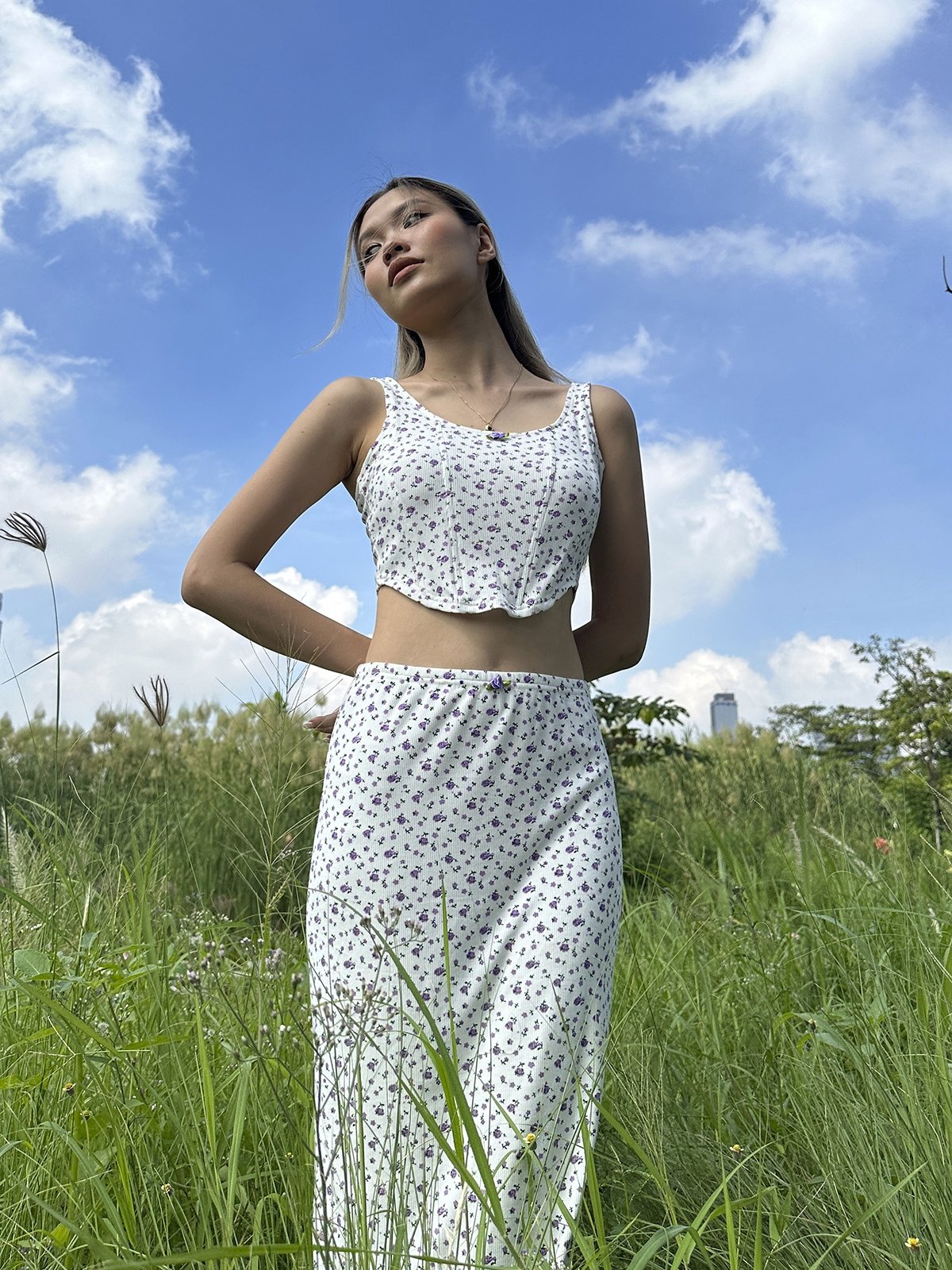Floral 2025 skirt white