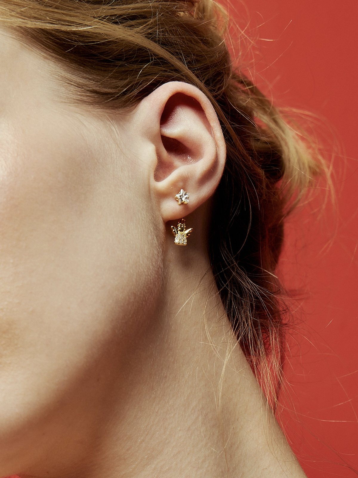 Angel Bless Earrings Gold Pomelo Fashion