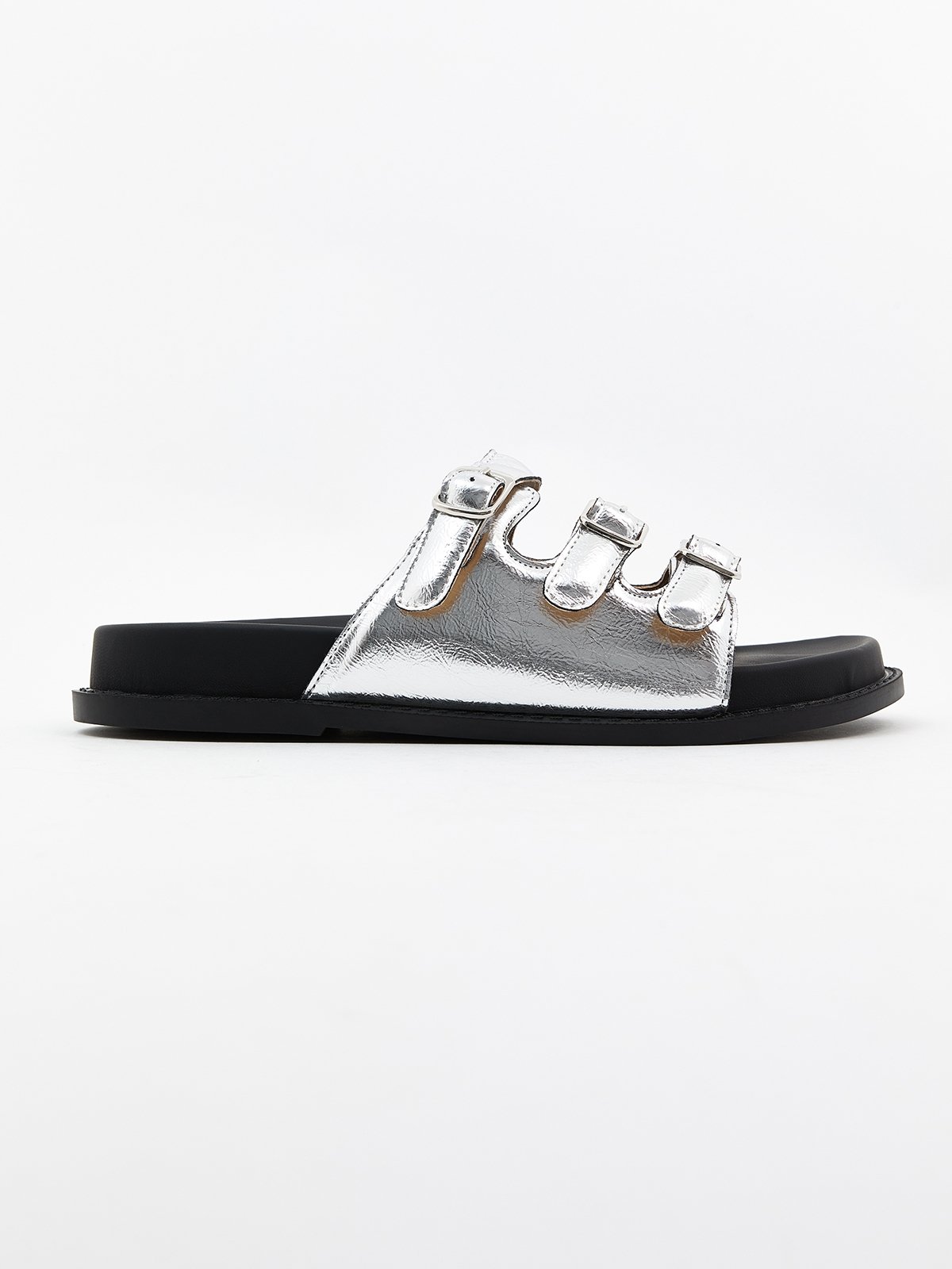 Remi Sandals - Metallic Black - Pomelo Fashion