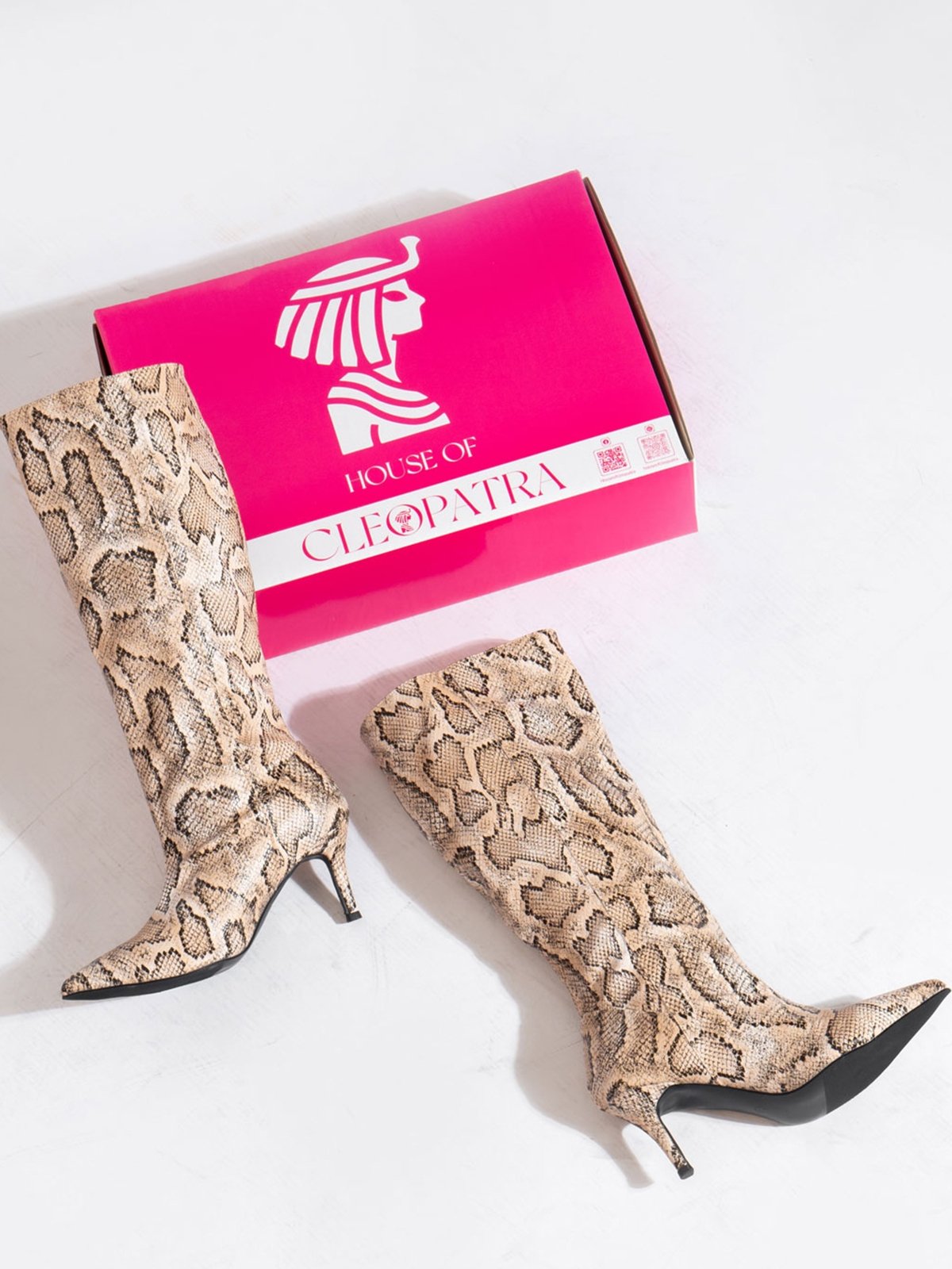 Knee high python boots best sale