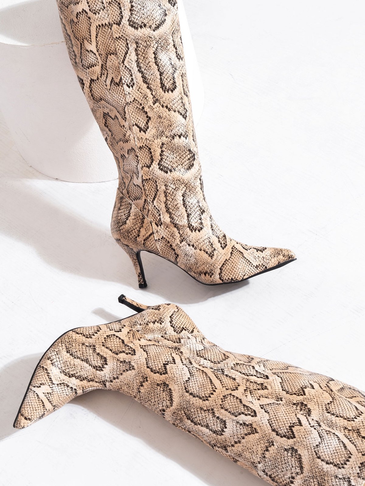 Snakeskin thigh sale boots