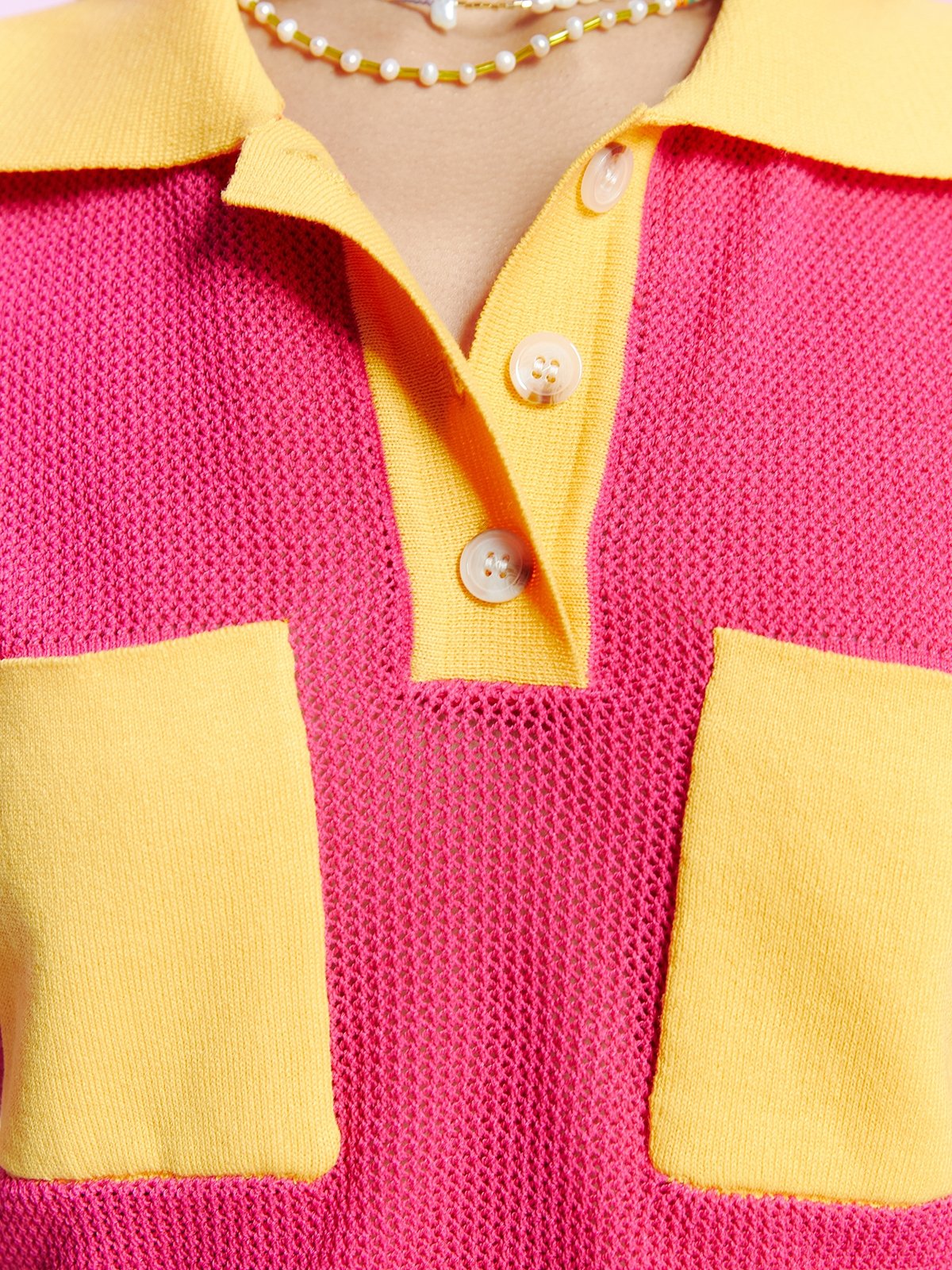 Pink and yellow polo shirt discount