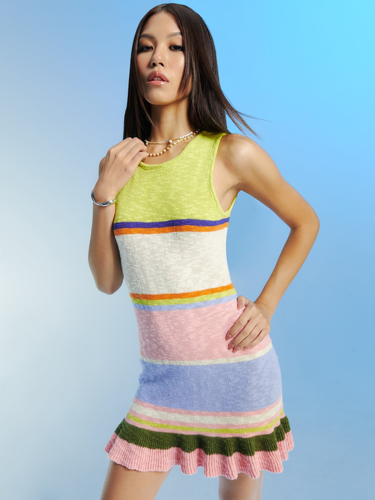 Rainbow online stripe dress