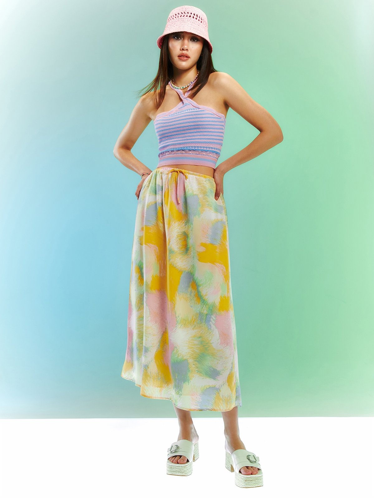 Flowy maxi top skirt zara