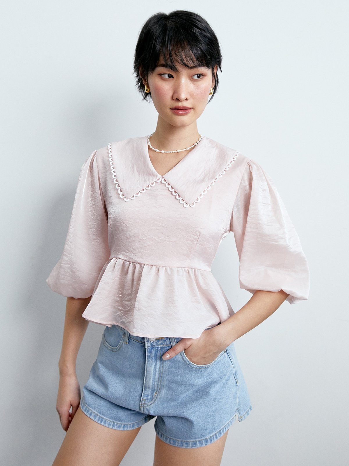 Ruffle puff sleeve blouse 2025