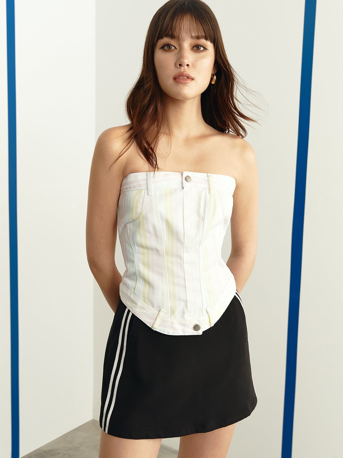 White strapless on sale bustier top