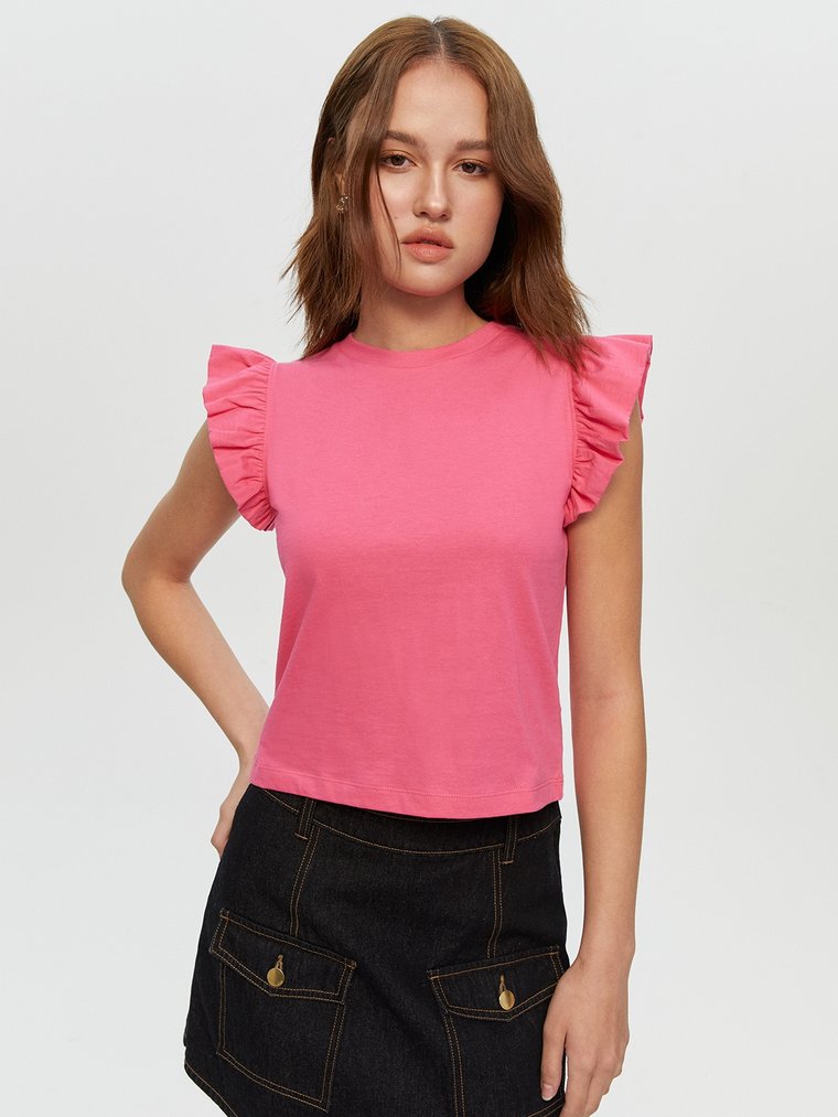 Basic Crop Top - Pink - Pomelo Fashion