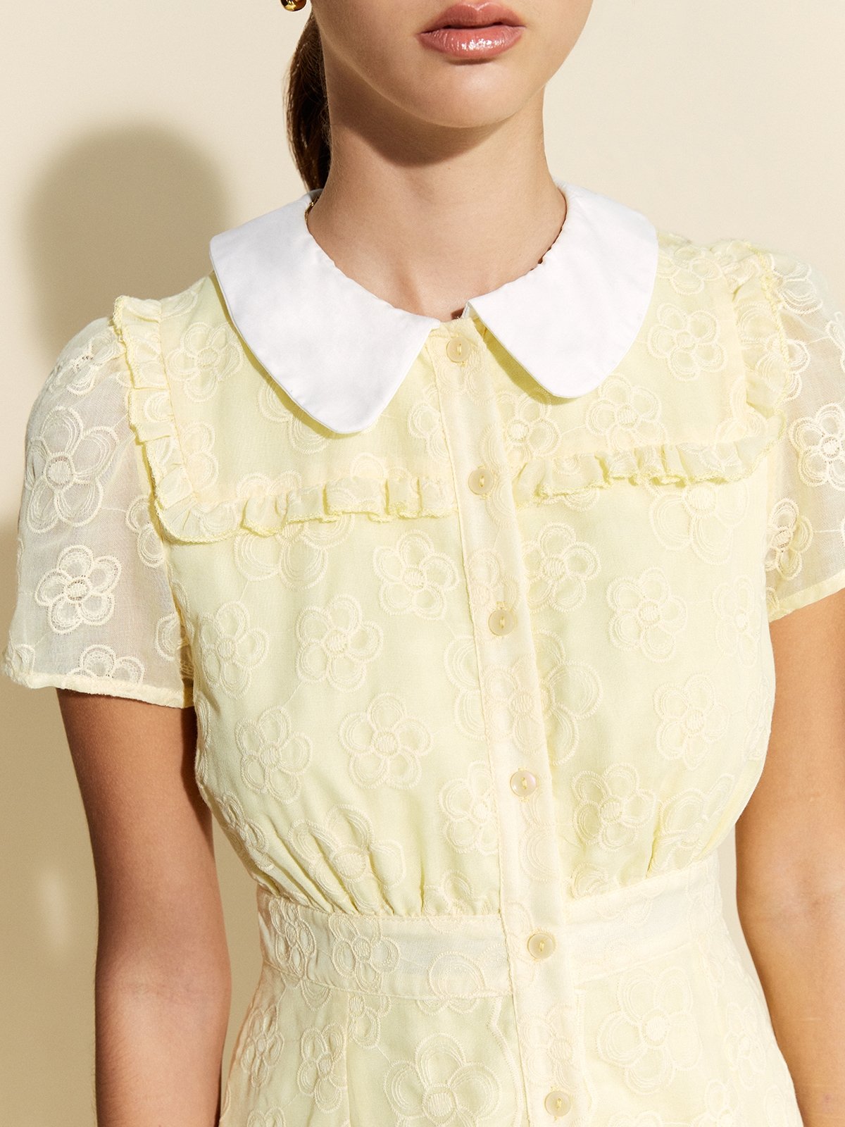 Yellow peter pan collar dress best sale