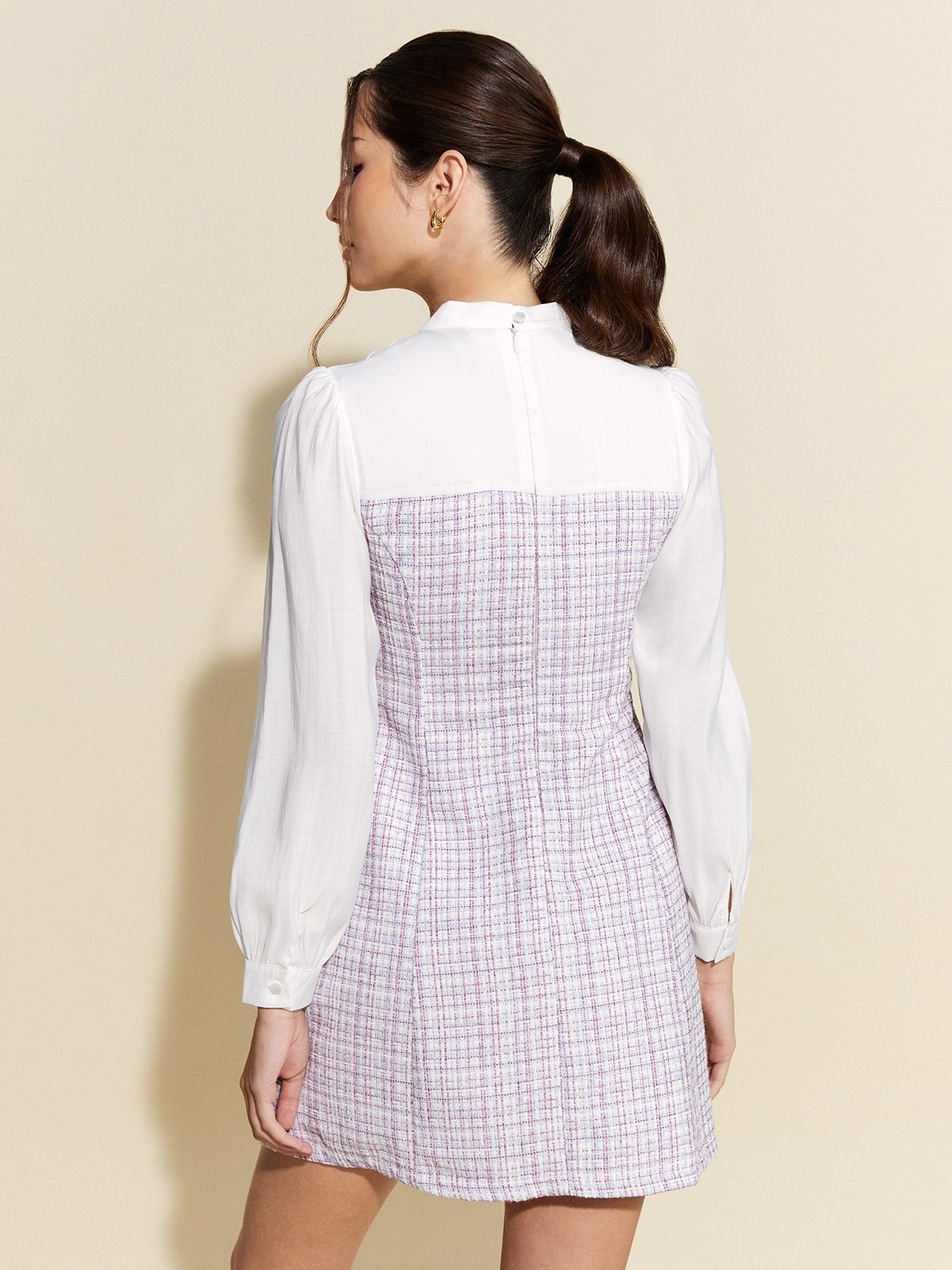 Lilac tweed dress shop