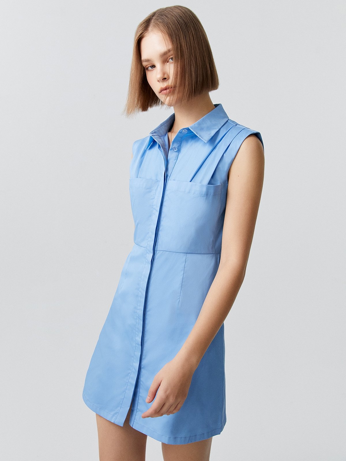 Sleeveless polo shirt dress top