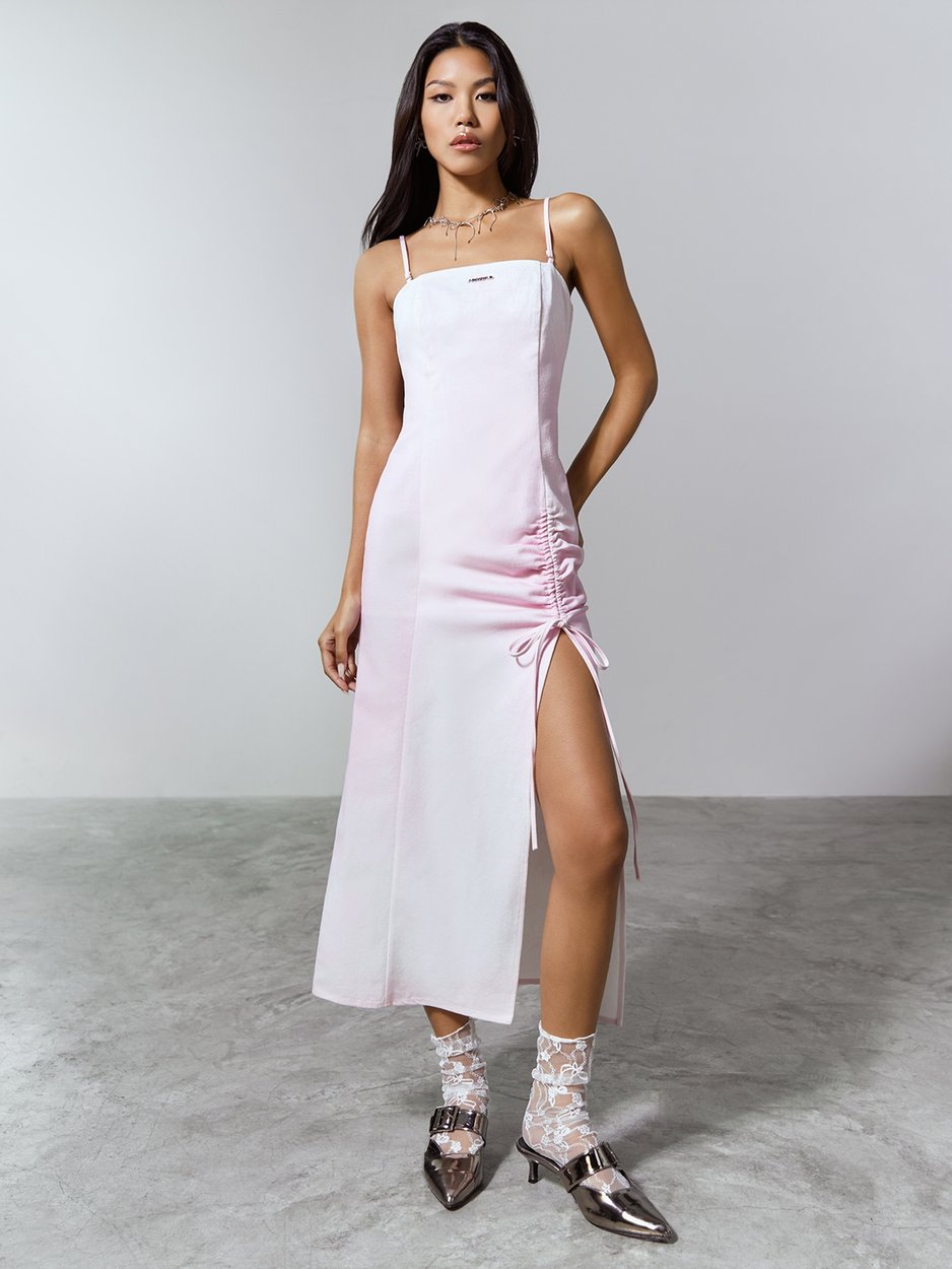 pomelo pink cocktail dress Ruched Maxi Dress - Pink