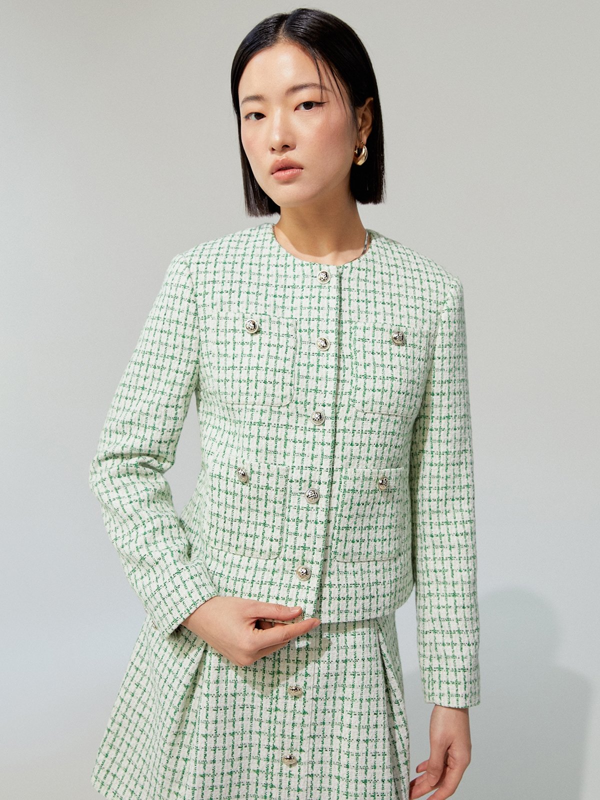 Windowpane tweed jacket best sale