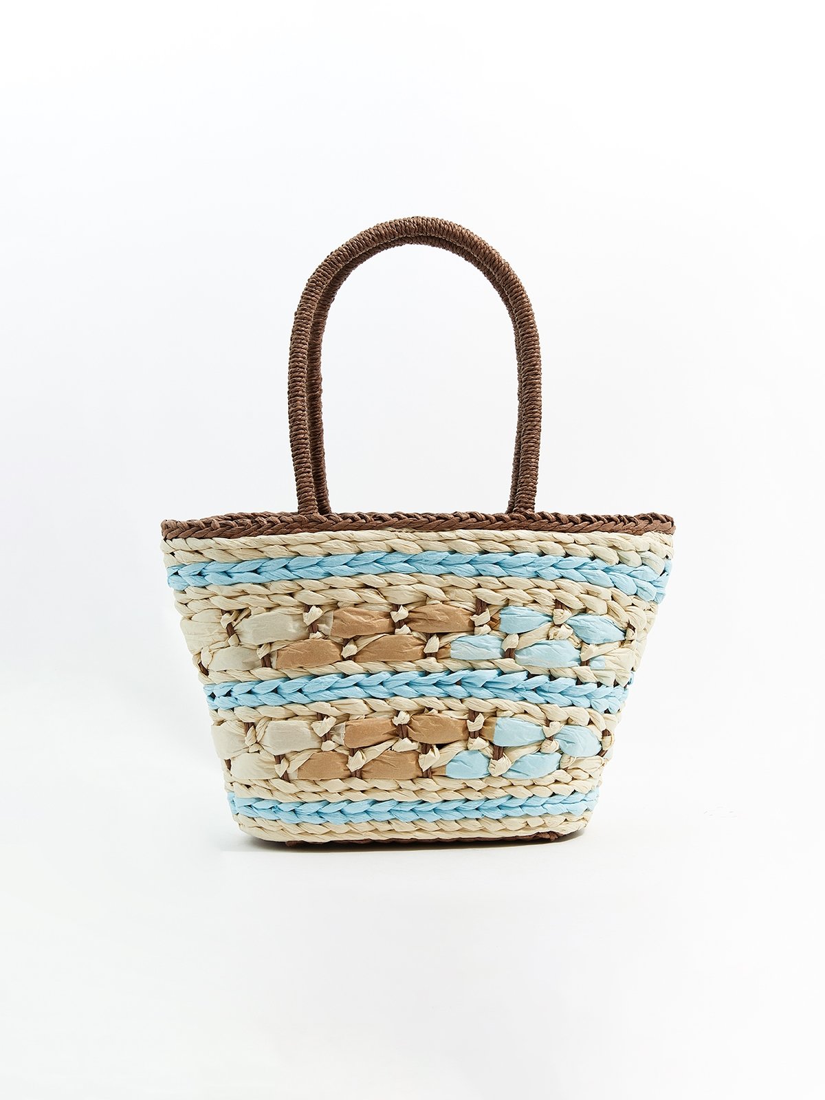Multi colored straw handbag online