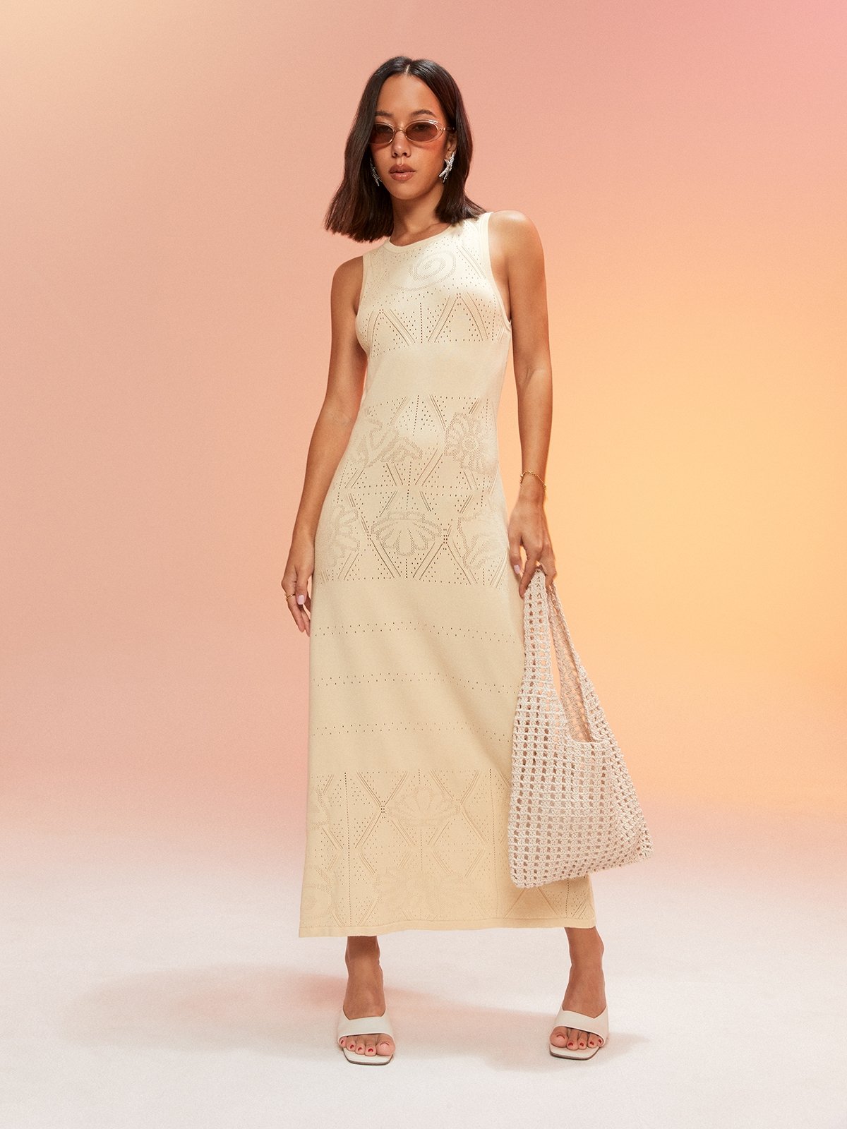 Cream eyelet dress online