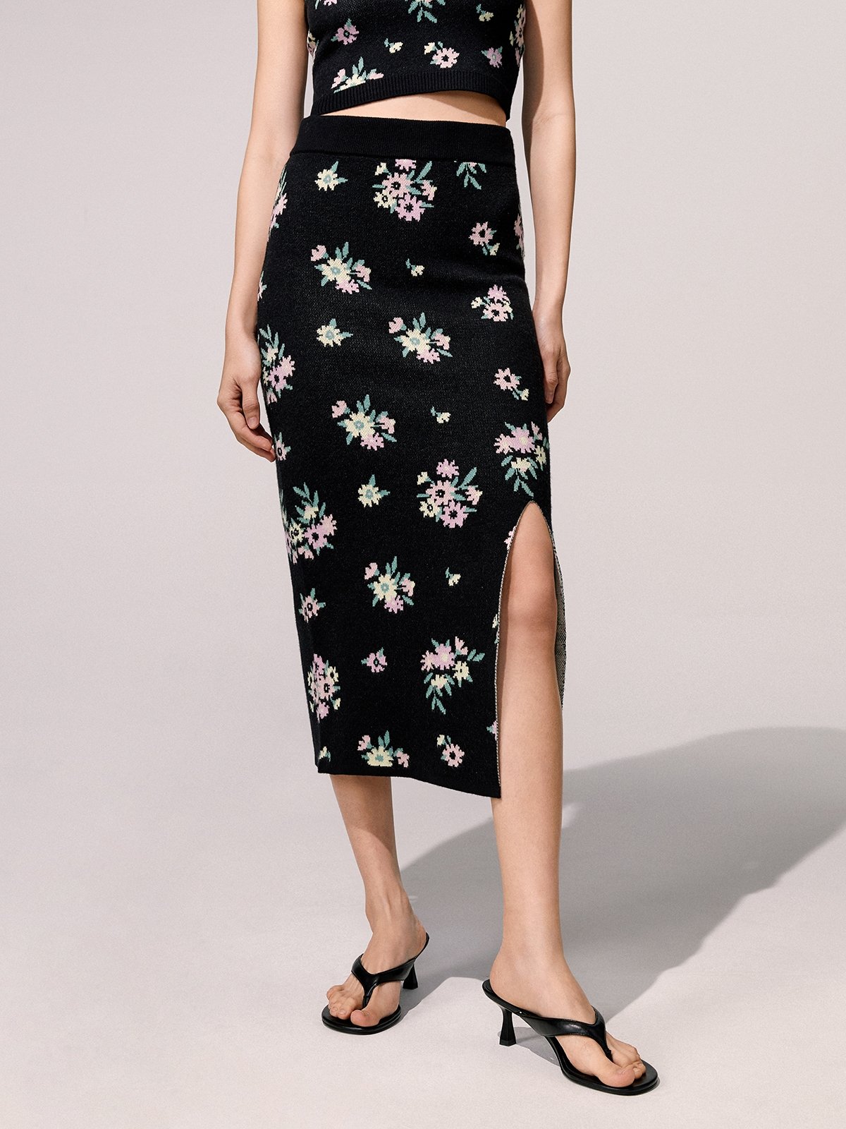 Long floral pencil skirt deals