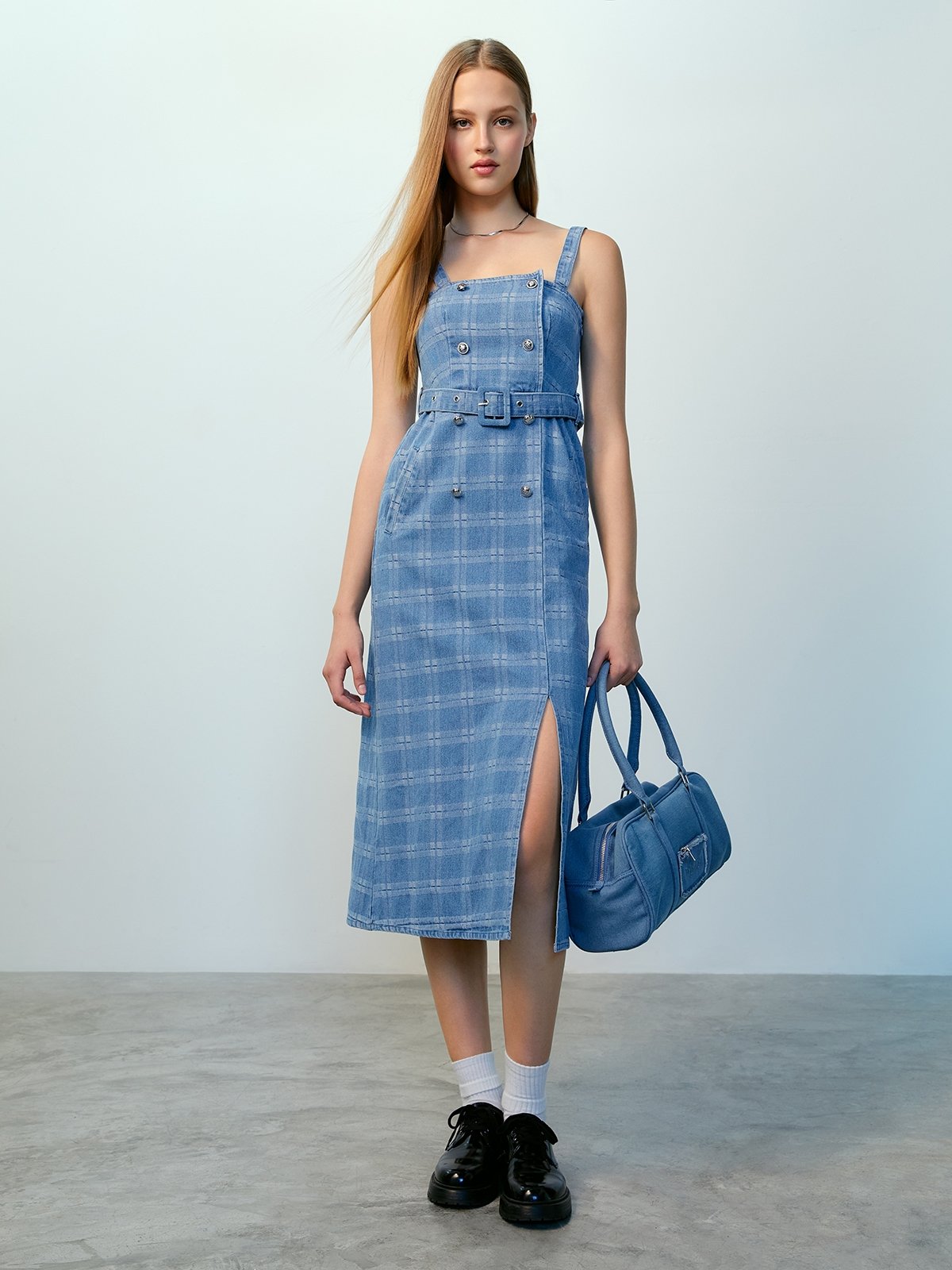 Plaid denim cheap