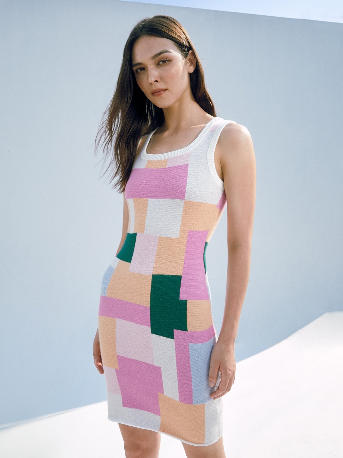 Black Abstract Mini Dress main image 0