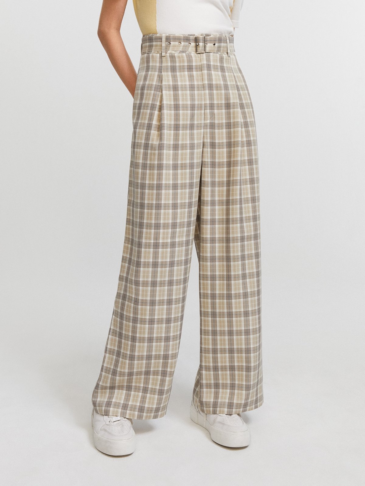 Plaid flared pants online