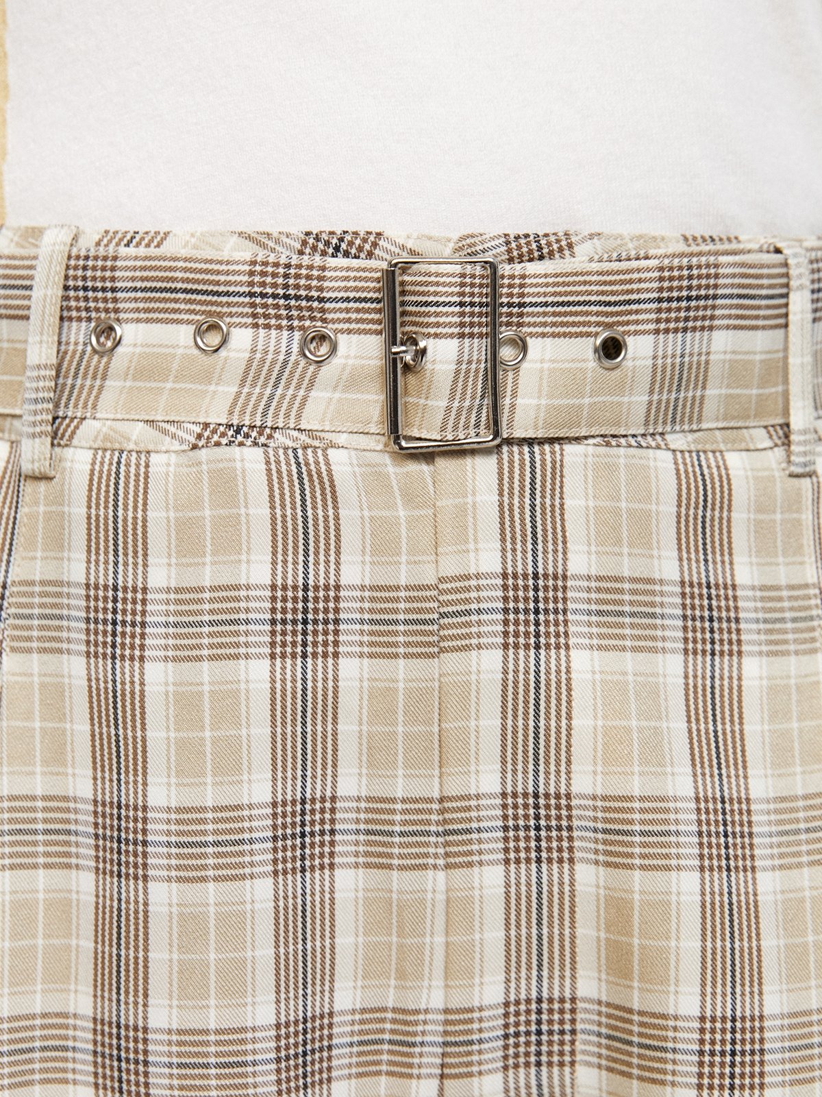 Cream plaid pants online