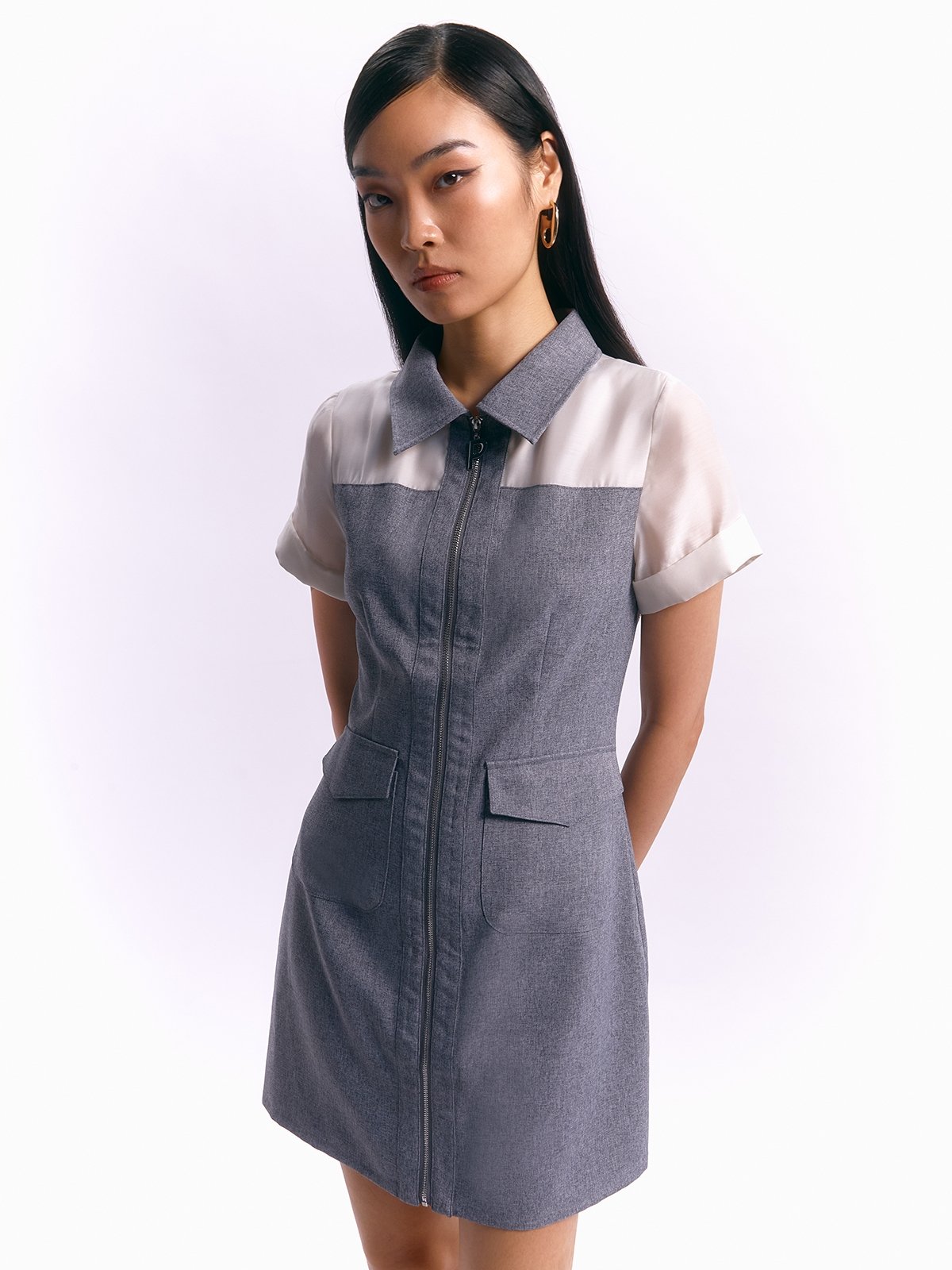 Half sleeve shirt dress 2025