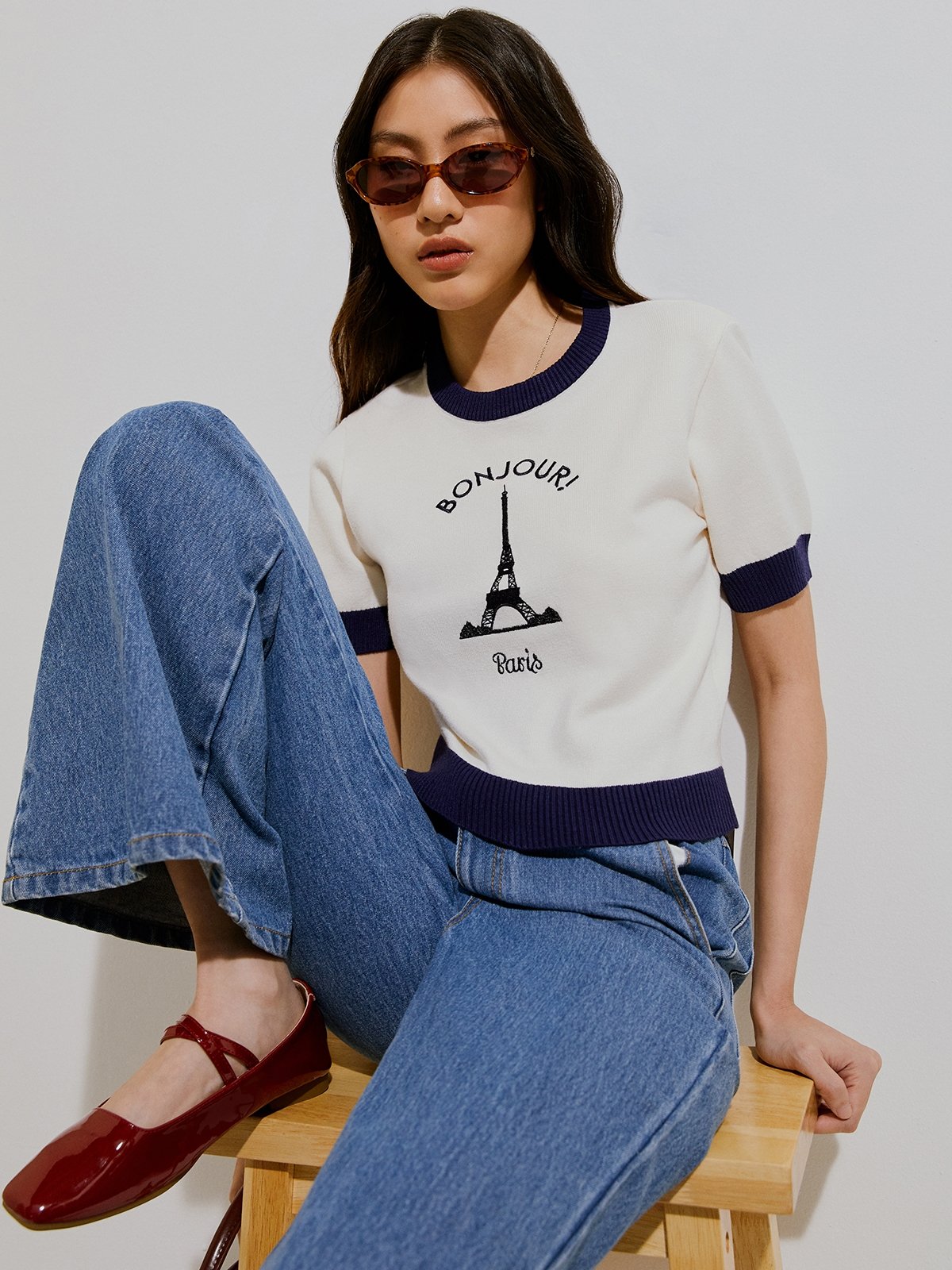 Bonjour embroidered mini dress shop