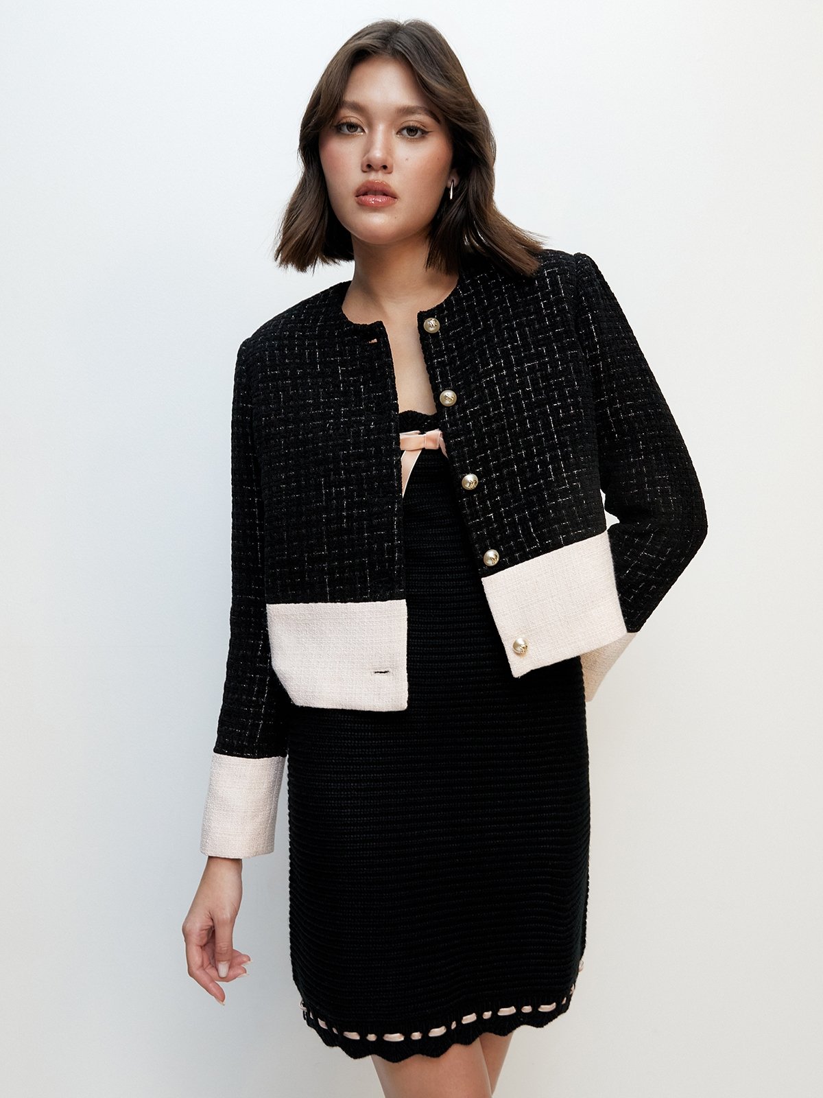 Tweed cardigan jacket outlet