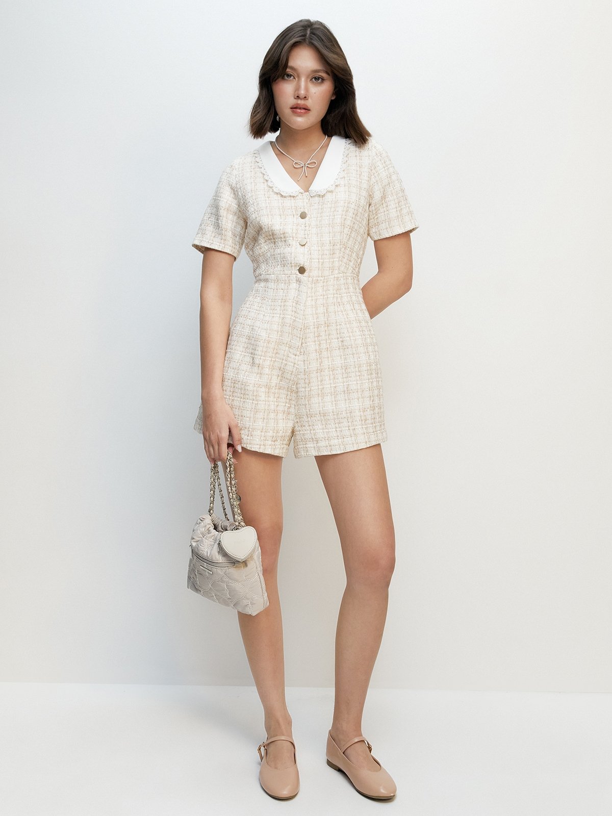 Tweed romper outlet