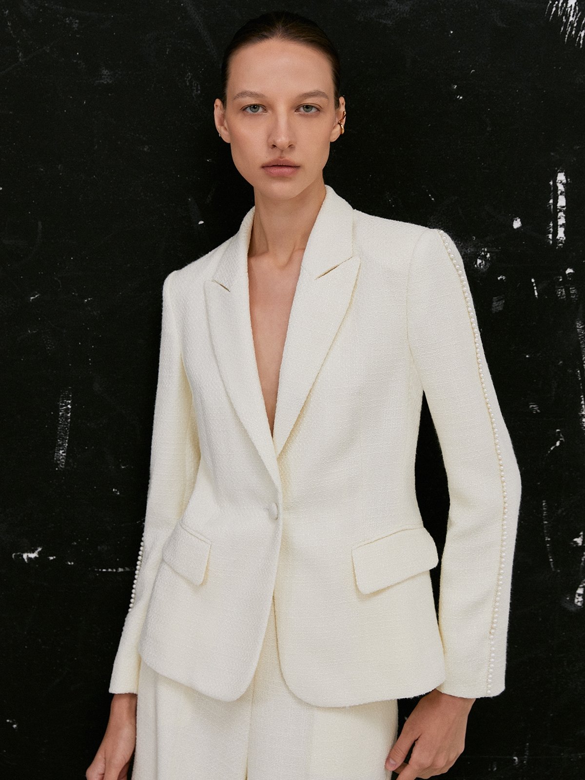 ★GENERAL IDEA★ WOMAN Twill Tweed Set [CREAM] / WBE1L09507S Generation Love Eliza Tweed Blazer | Saks Fifth Avenue