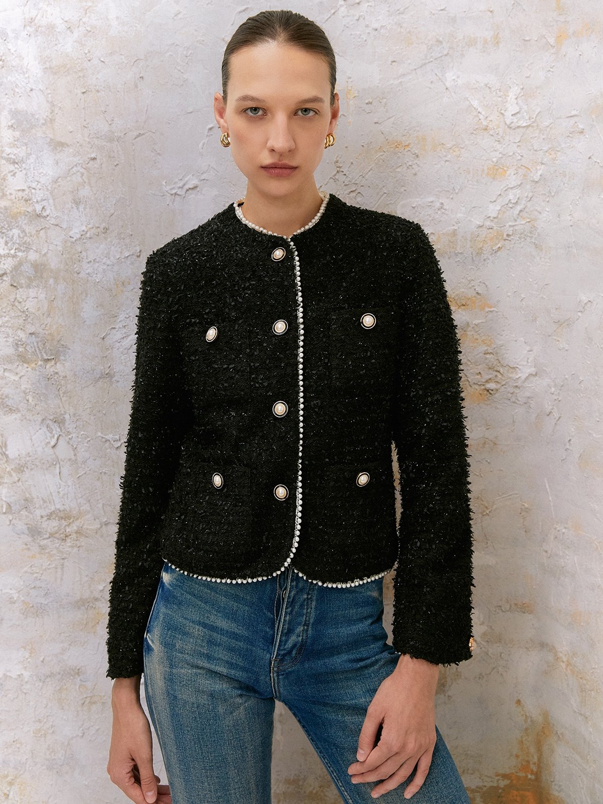 Pearl tweed jacket clearance