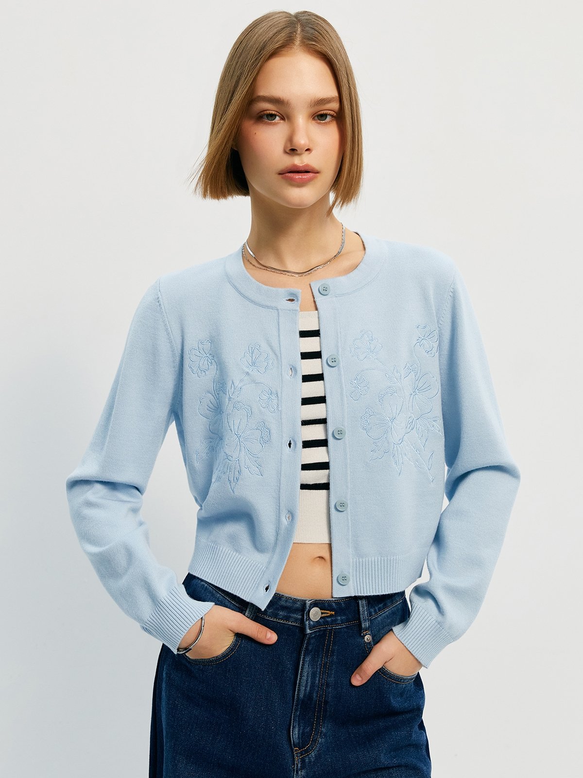 Cardigan denim 2025