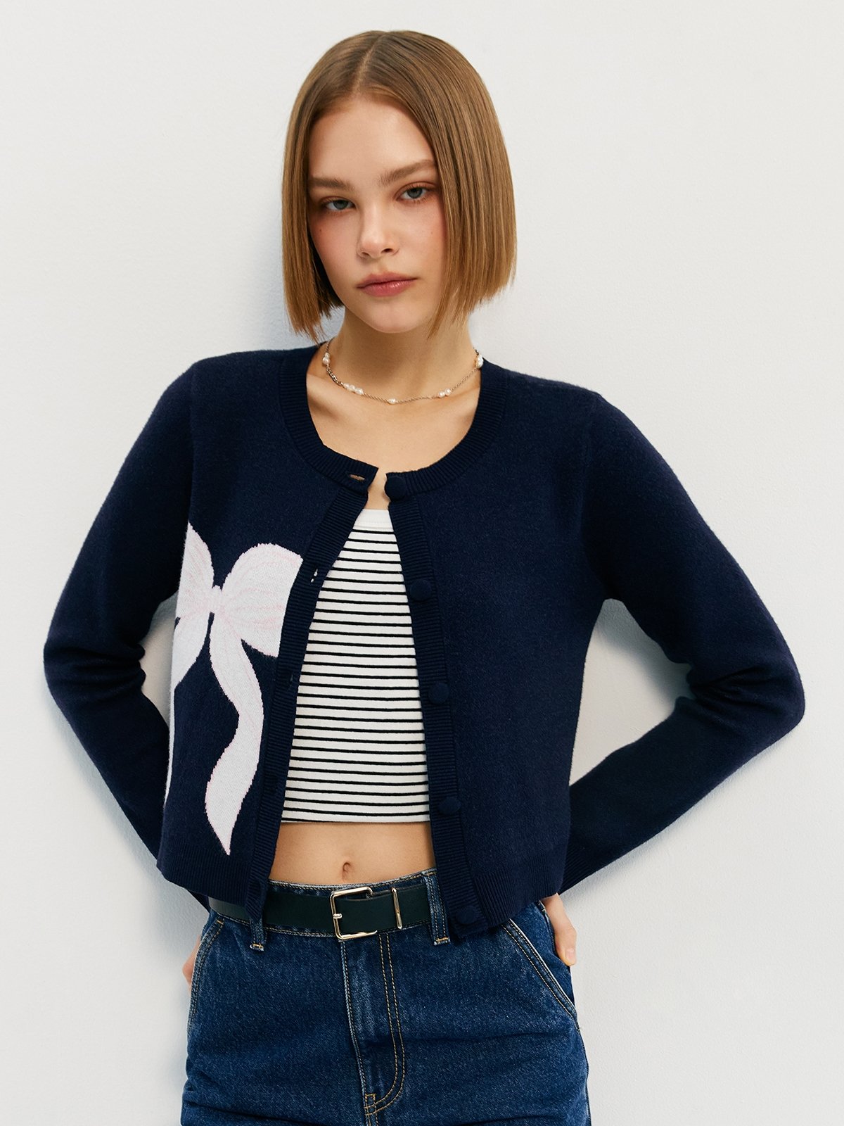 Dark blue cardigan store