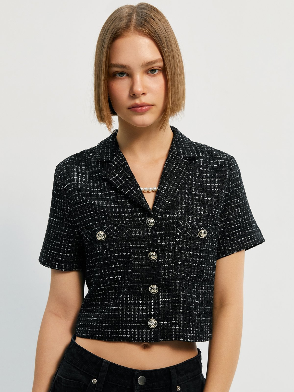 Colorful Printed Lapel Button Short Sleeve Shirt