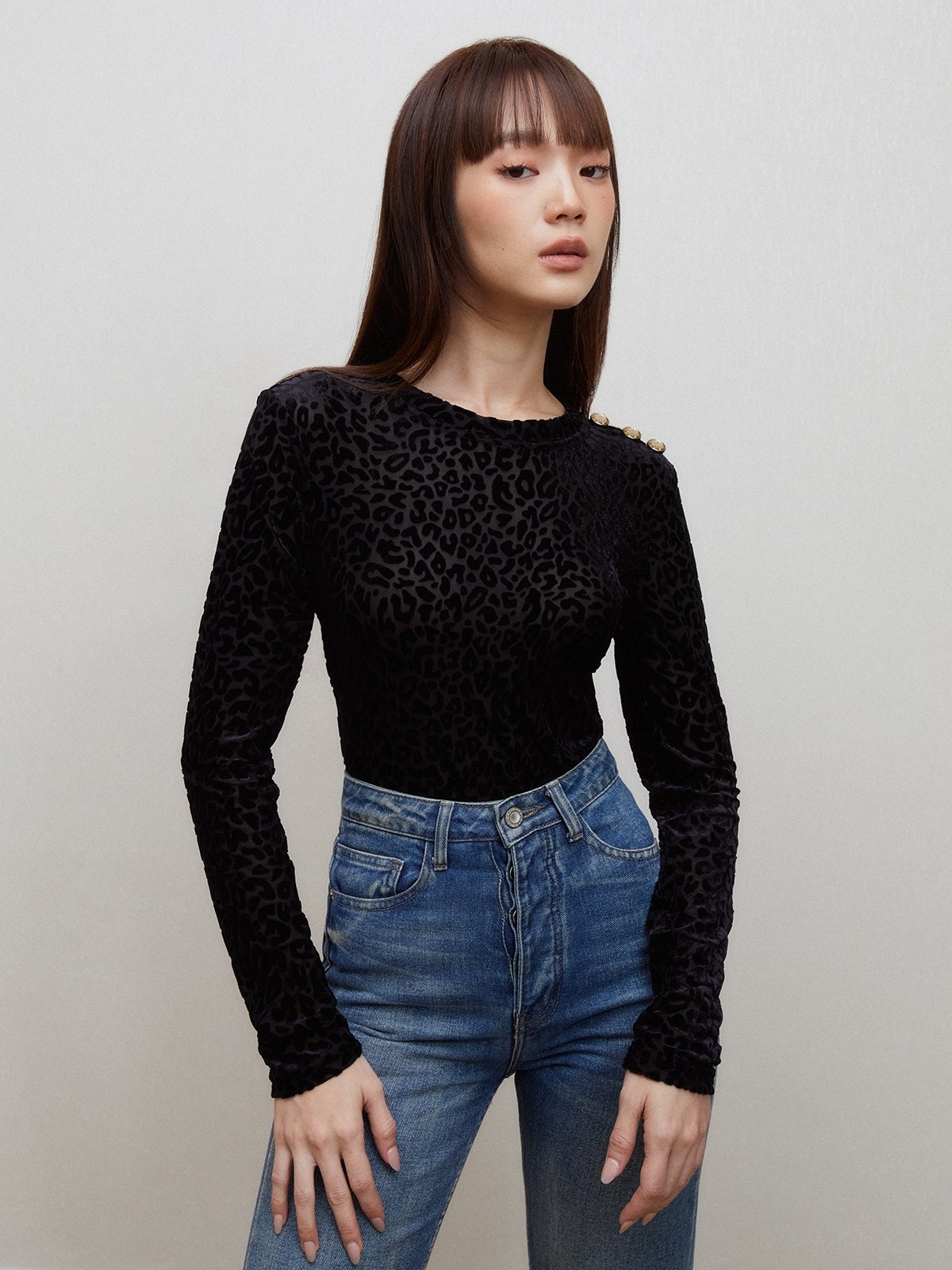 Leopard Bodysuit Black Pomelo Fashion