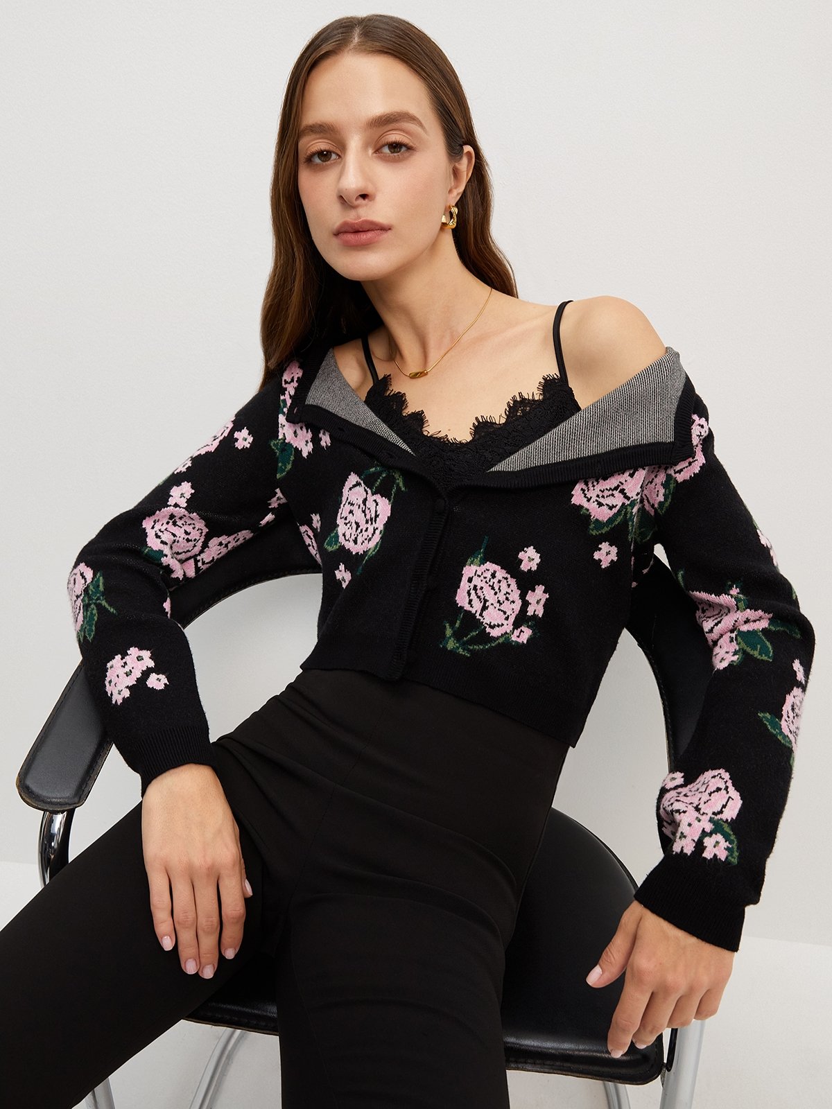 Floral Print Cardigan Multi Color