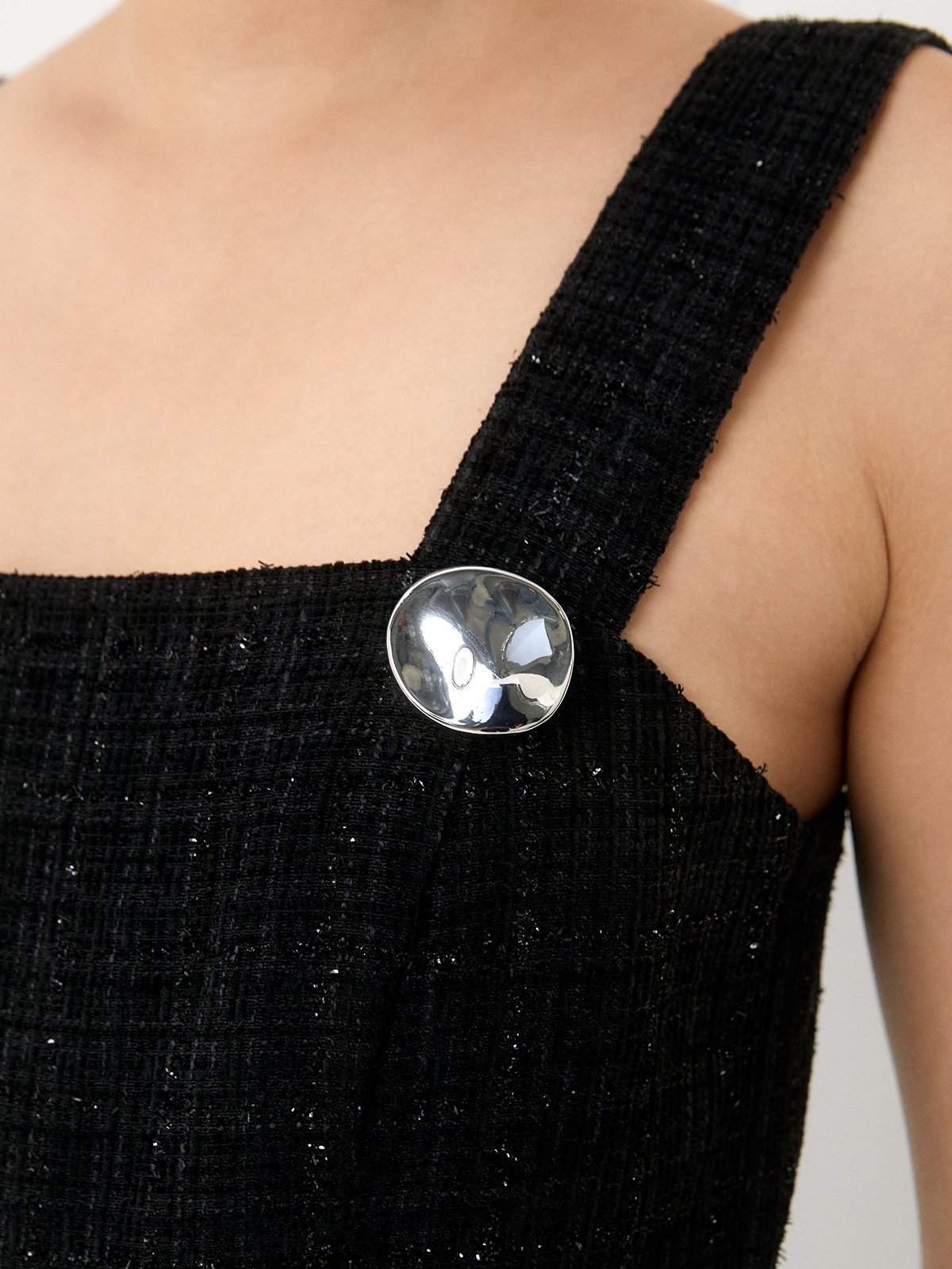 Tweed Jumpsuit - Black - Pomelo Fashion