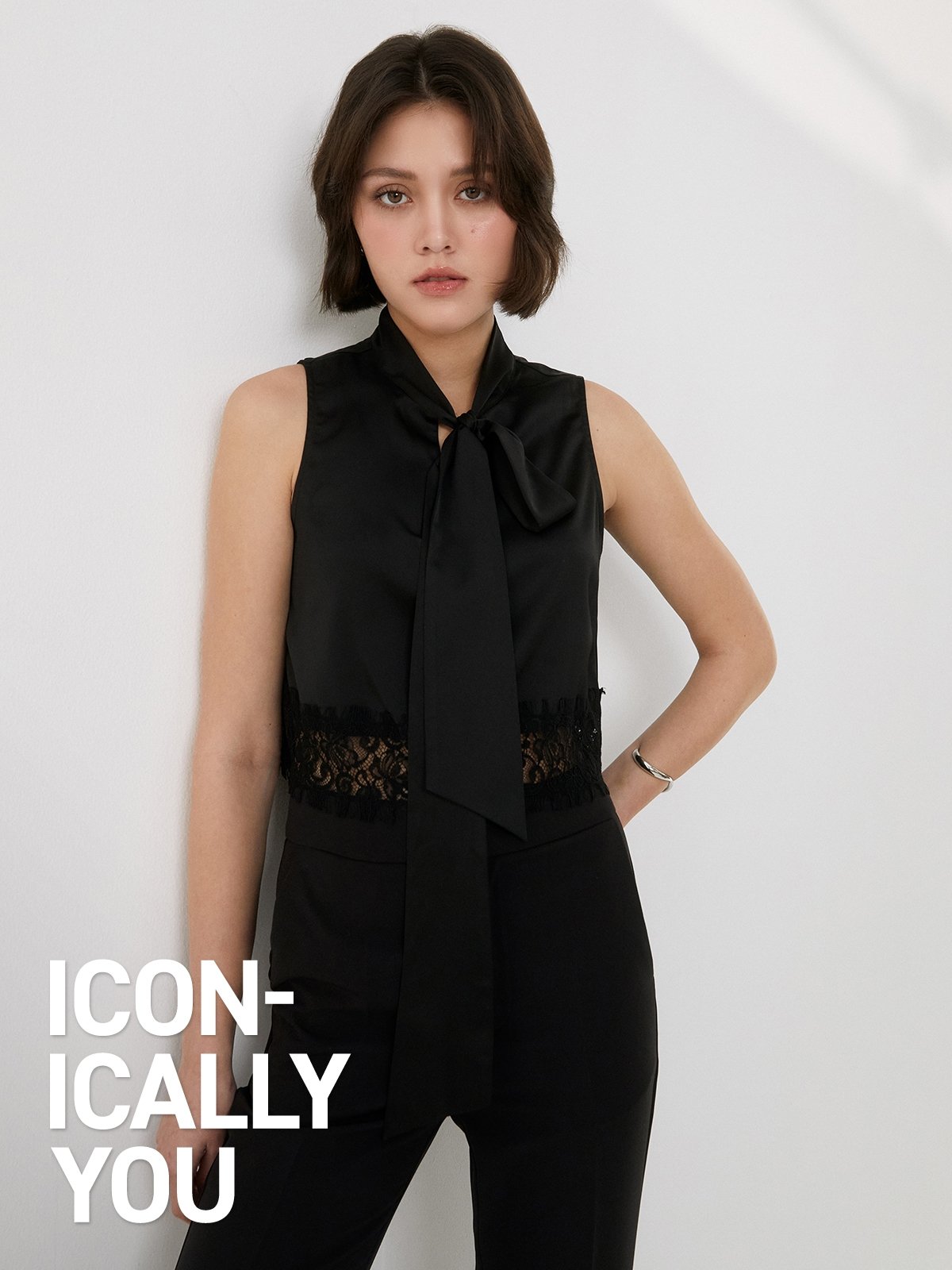 Satin Boxy Blouson Jacket With Drawstring Hem main image 0