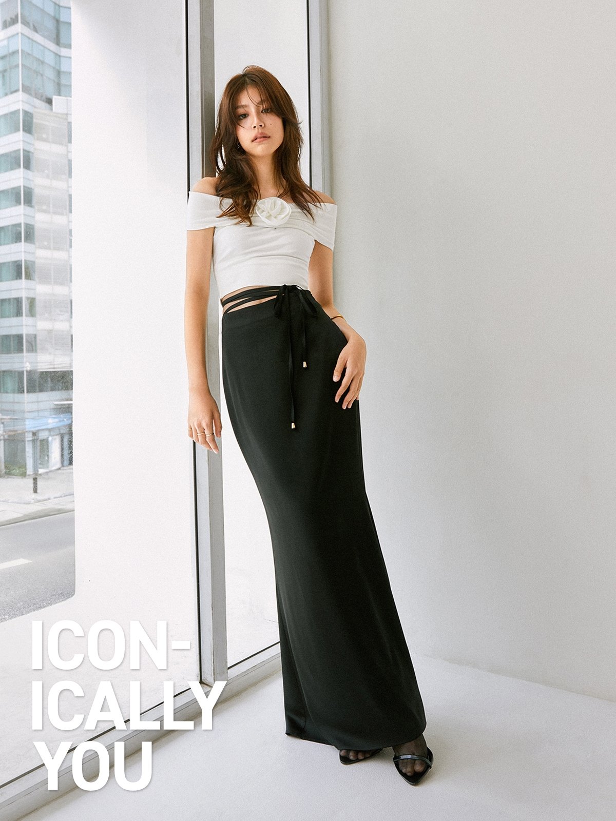 Maxi skirt tie waist clearance