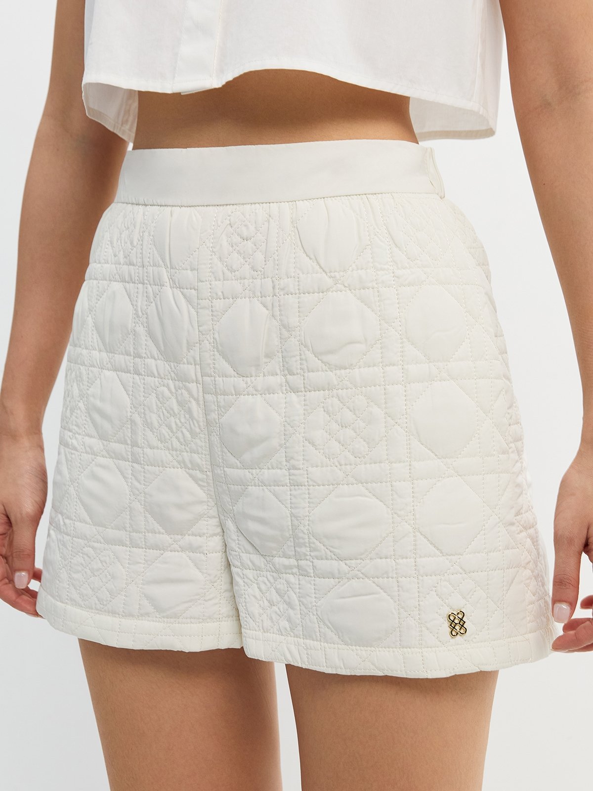 Vintage Ivory Twilled Shorts main image 0
