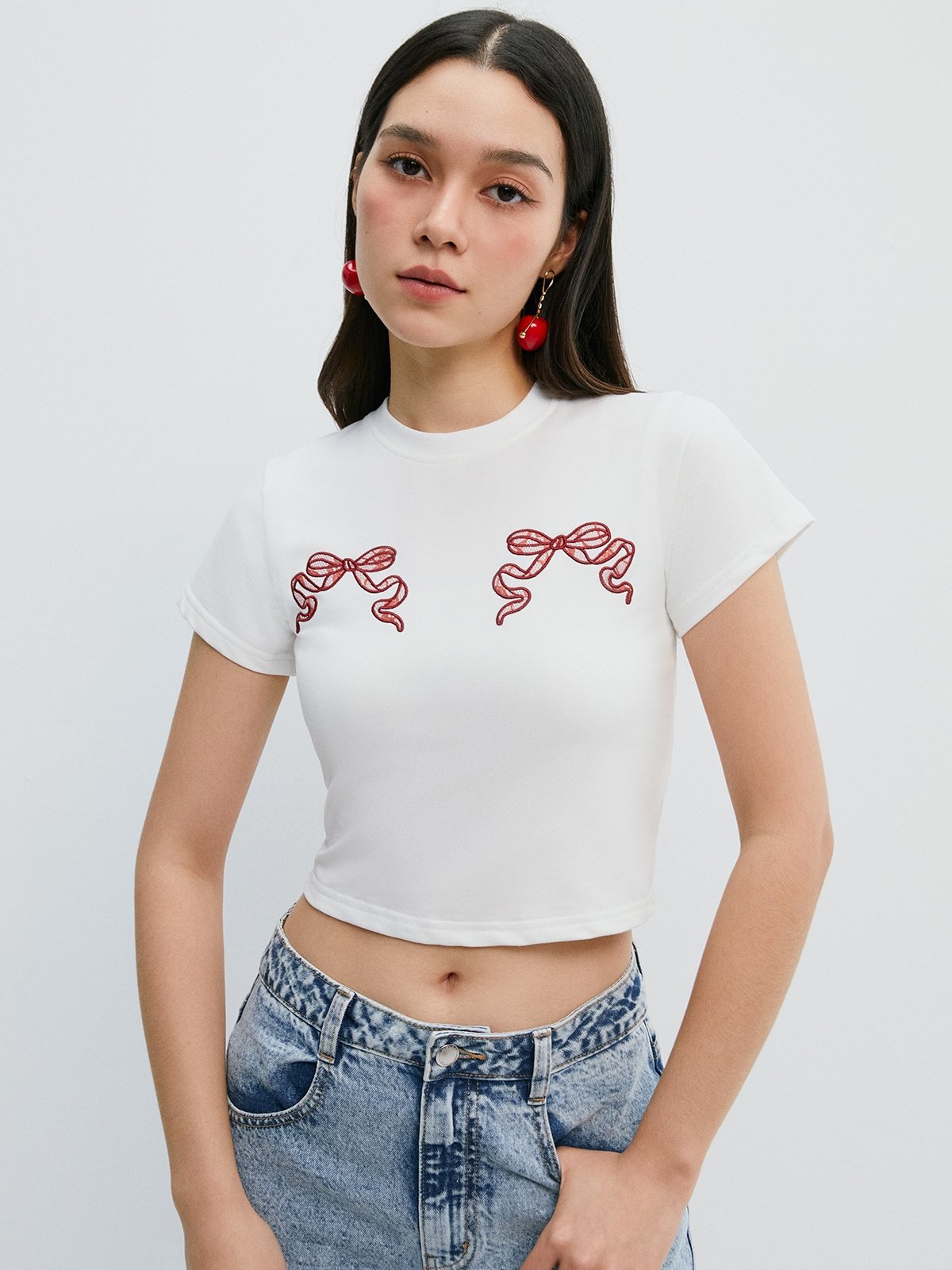 SUNSET BOW WHITE WOVEN TOP