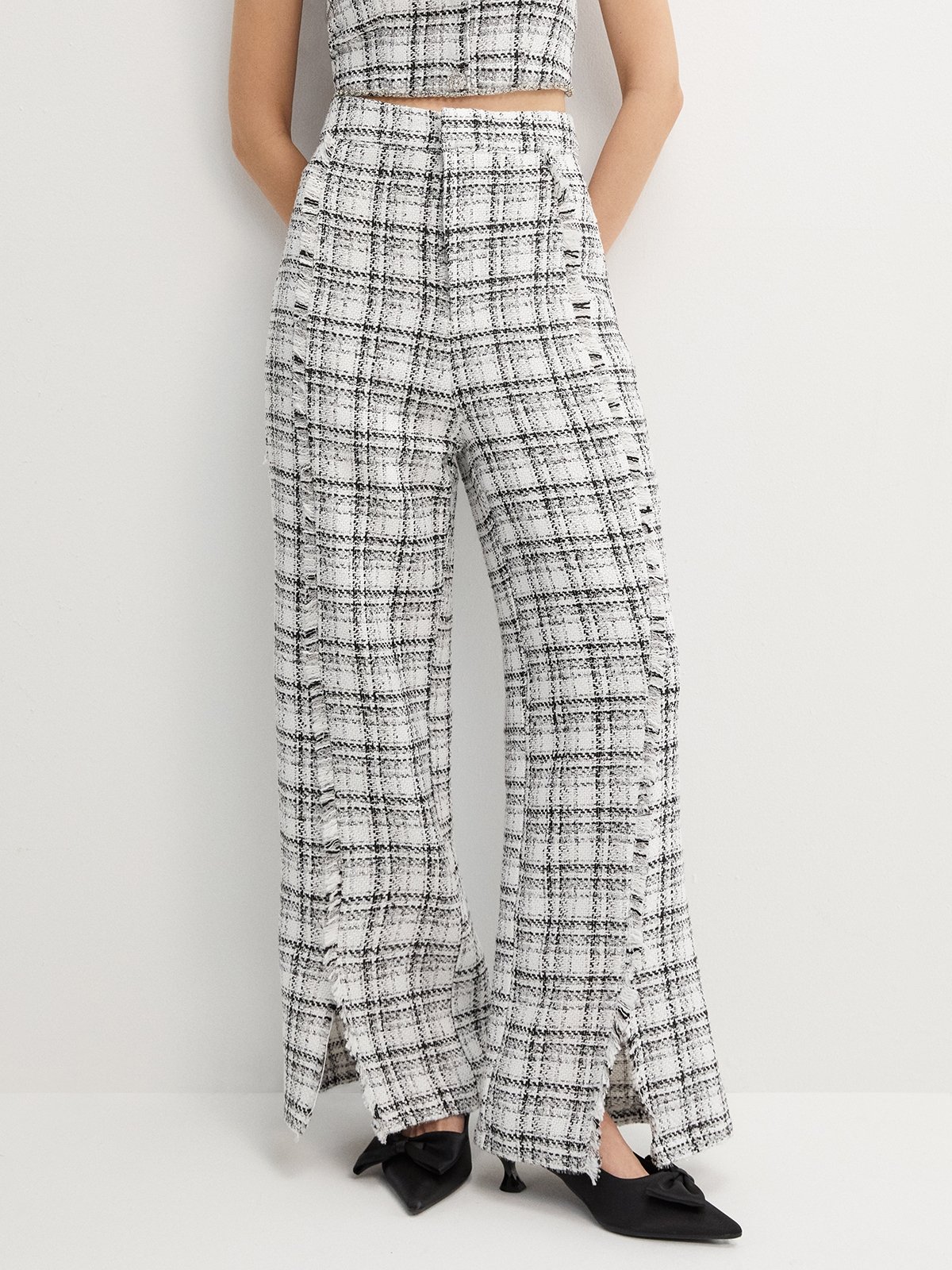 Plaid pants white hotsell