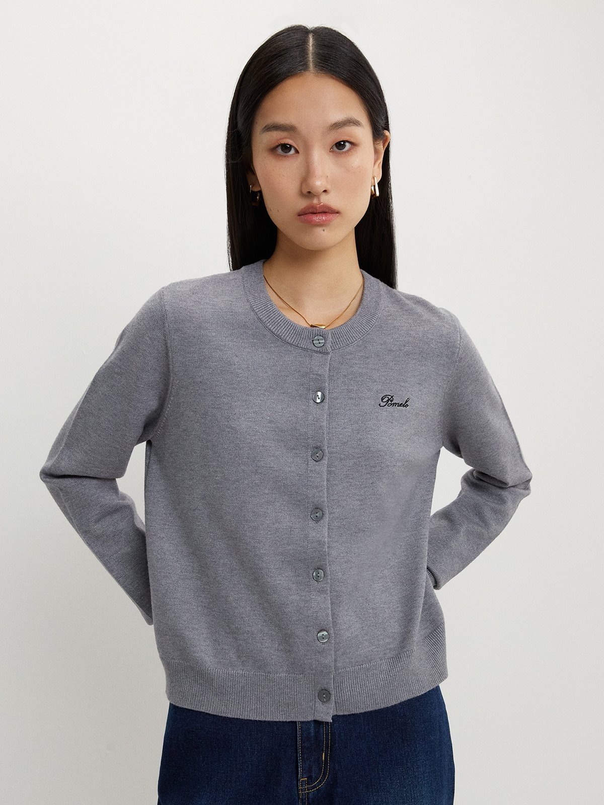 トップス OHOTORO Button Shirring Cardigan TWEEN SHIRA RHINESTONE CARDIGAN SWEATER – KatieJNYC