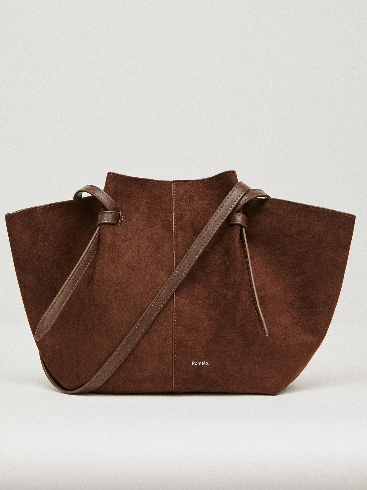 Vegan Suede Leather Bag - Dark Brown - Pomelo Fashion